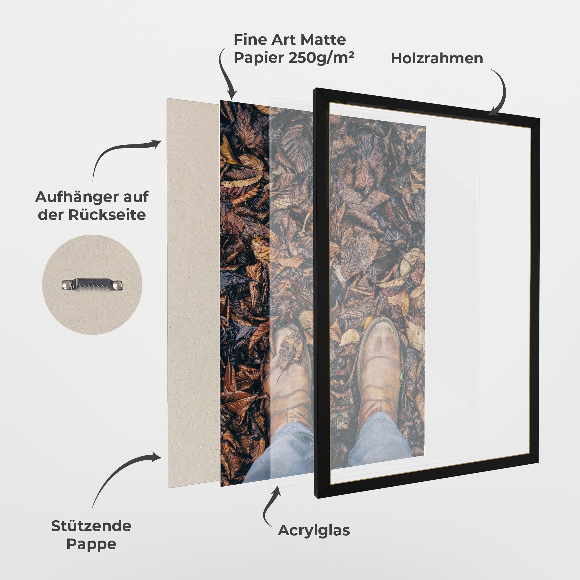 Gerahmte Poster Leaves After Rain mockup 1