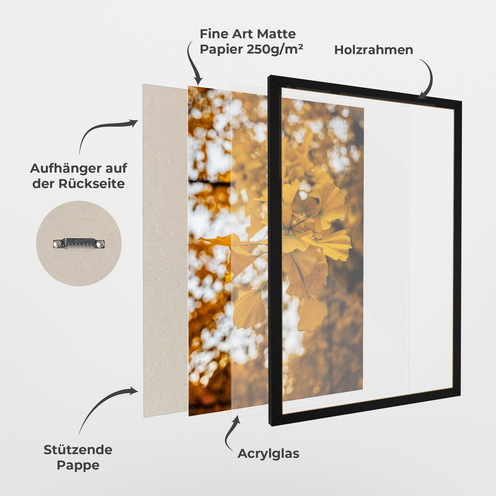 Gerahmte Poster Strong Yellow Leaves mockup 1
