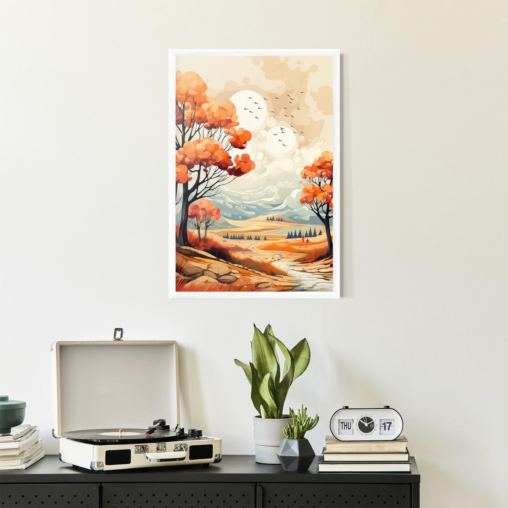Gerahmte Poster Autumn Tree Painting mockup 2