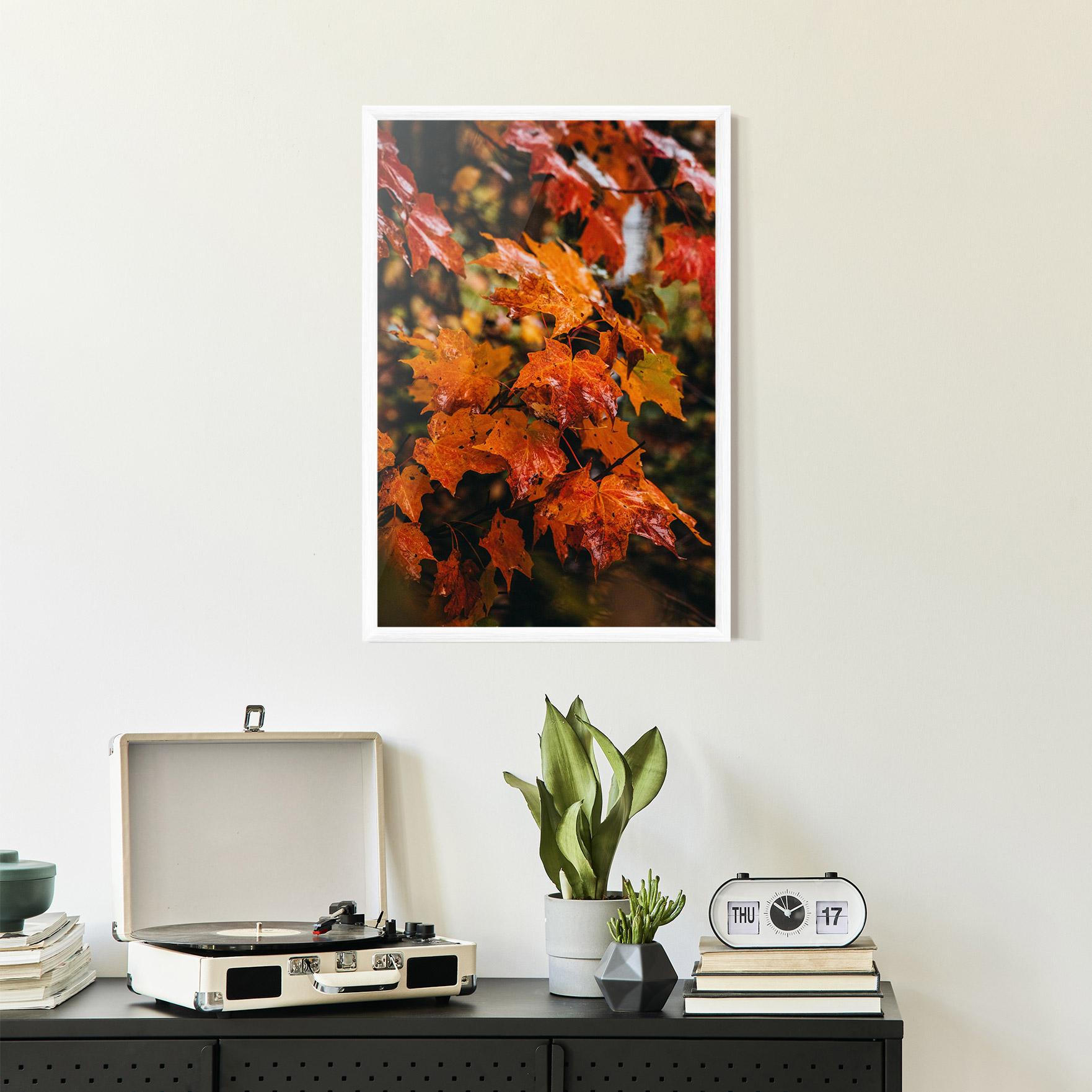 Gerahmte Poster Orange Autumn Leaves mockup 2