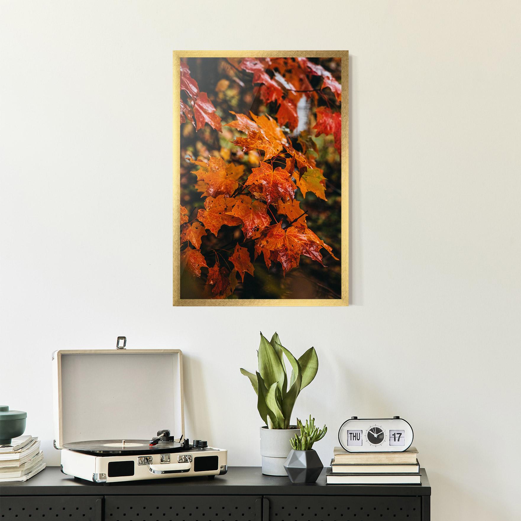Gerahmte Poster Orange Autumn Leaves mockup 2