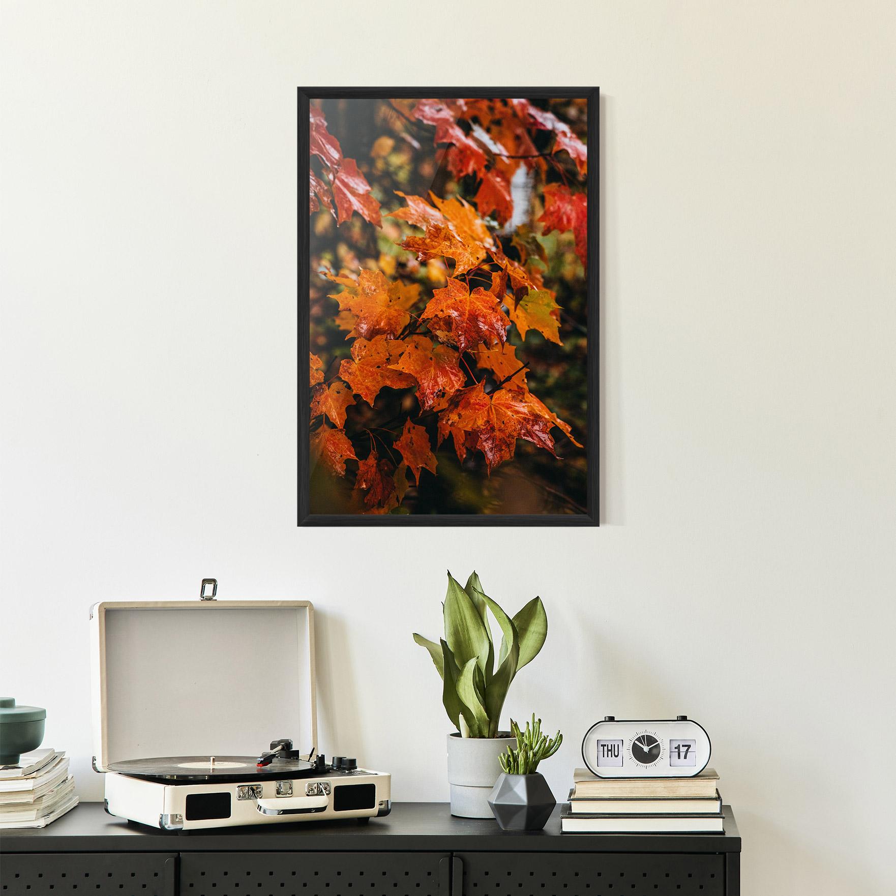 Gerahmte Poster Orange Autumn Leaves mockup 2
