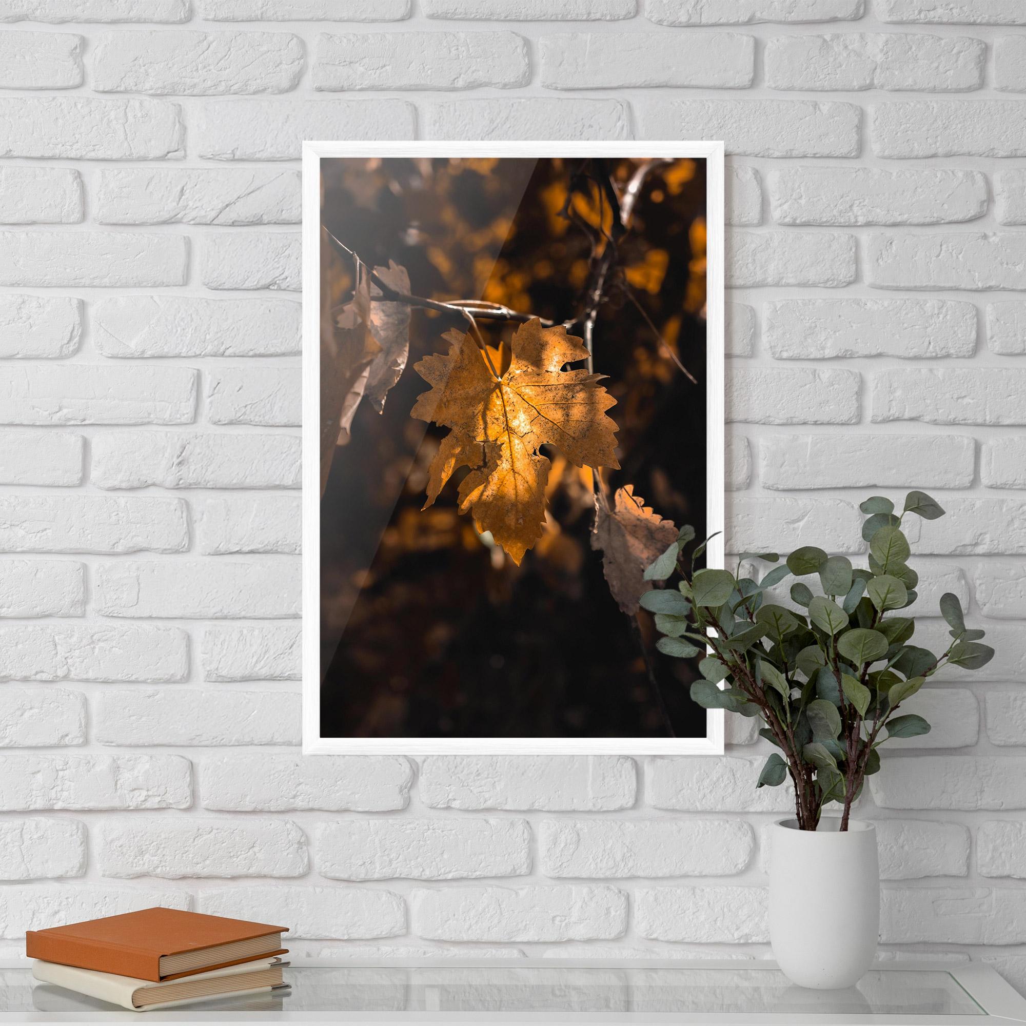 Gerahmte Poster Autumn Brown Leaf mockup 5
