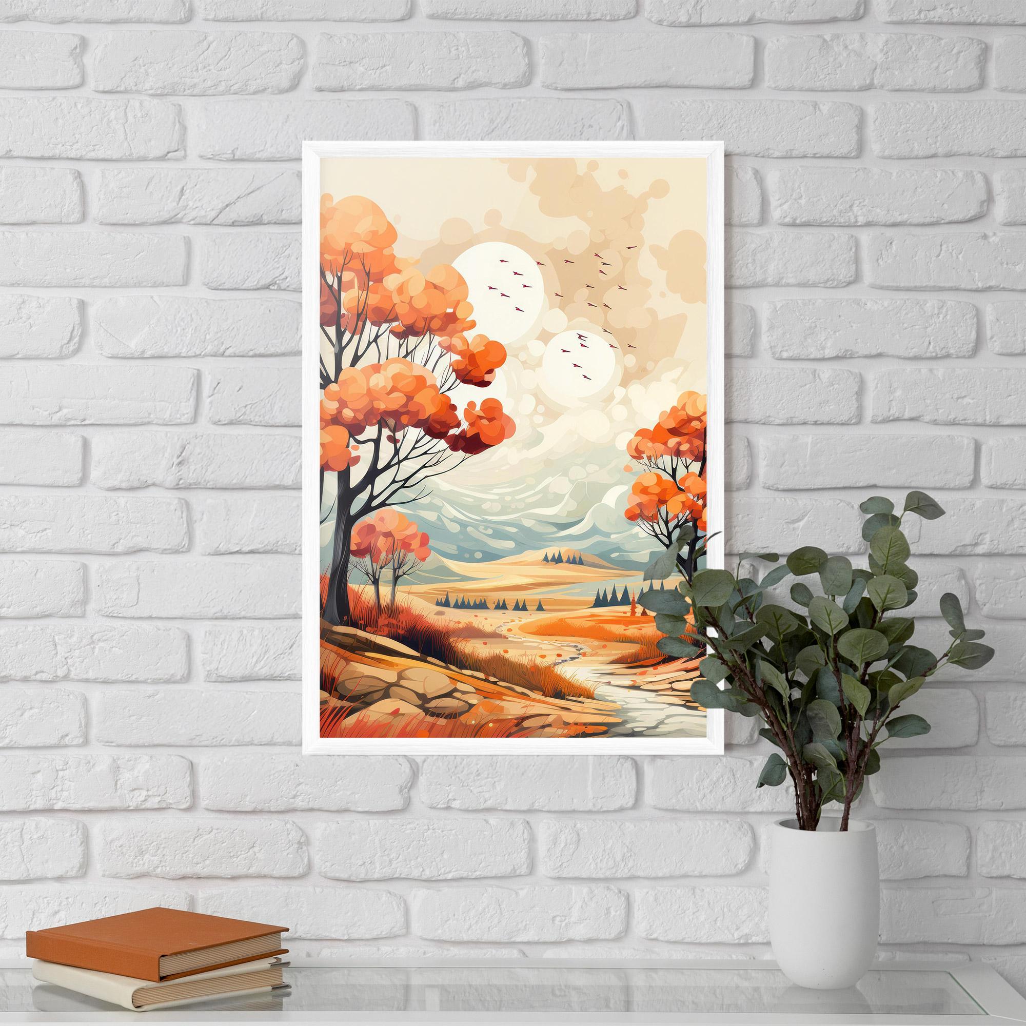 Gerahmte Poster Autumn Tree Painting mockup 5