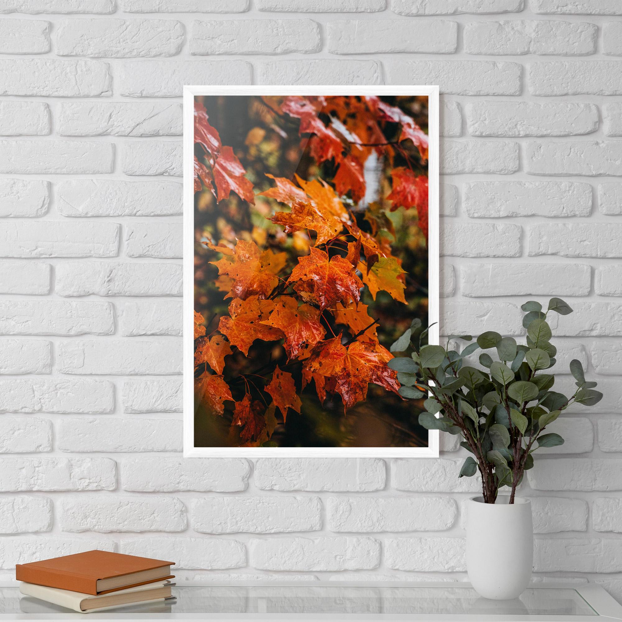 Gerahmte Poster Orange Autumn Leaves mockup 5