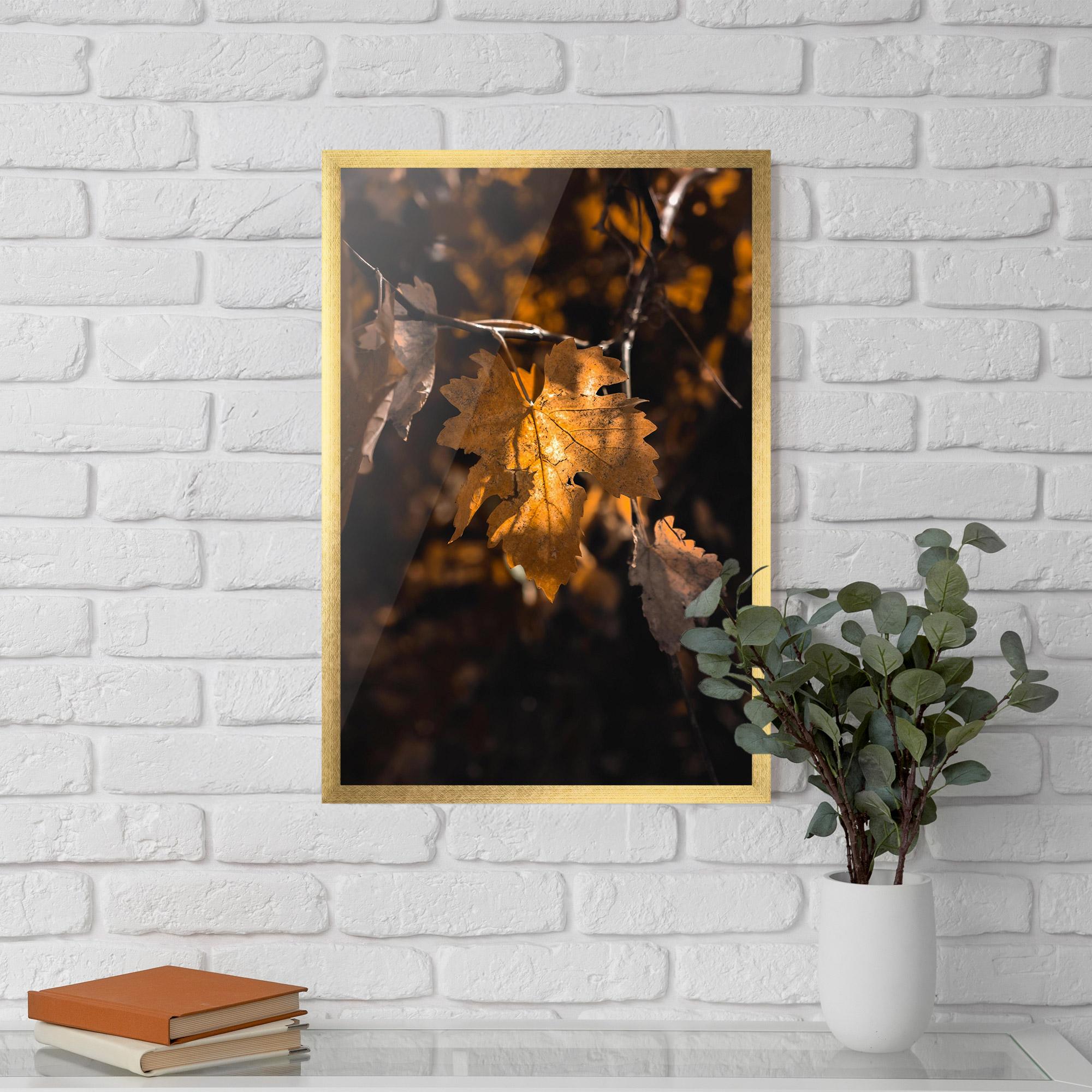 Gerahmte Poster Autumn Brown Leaf mockup 5