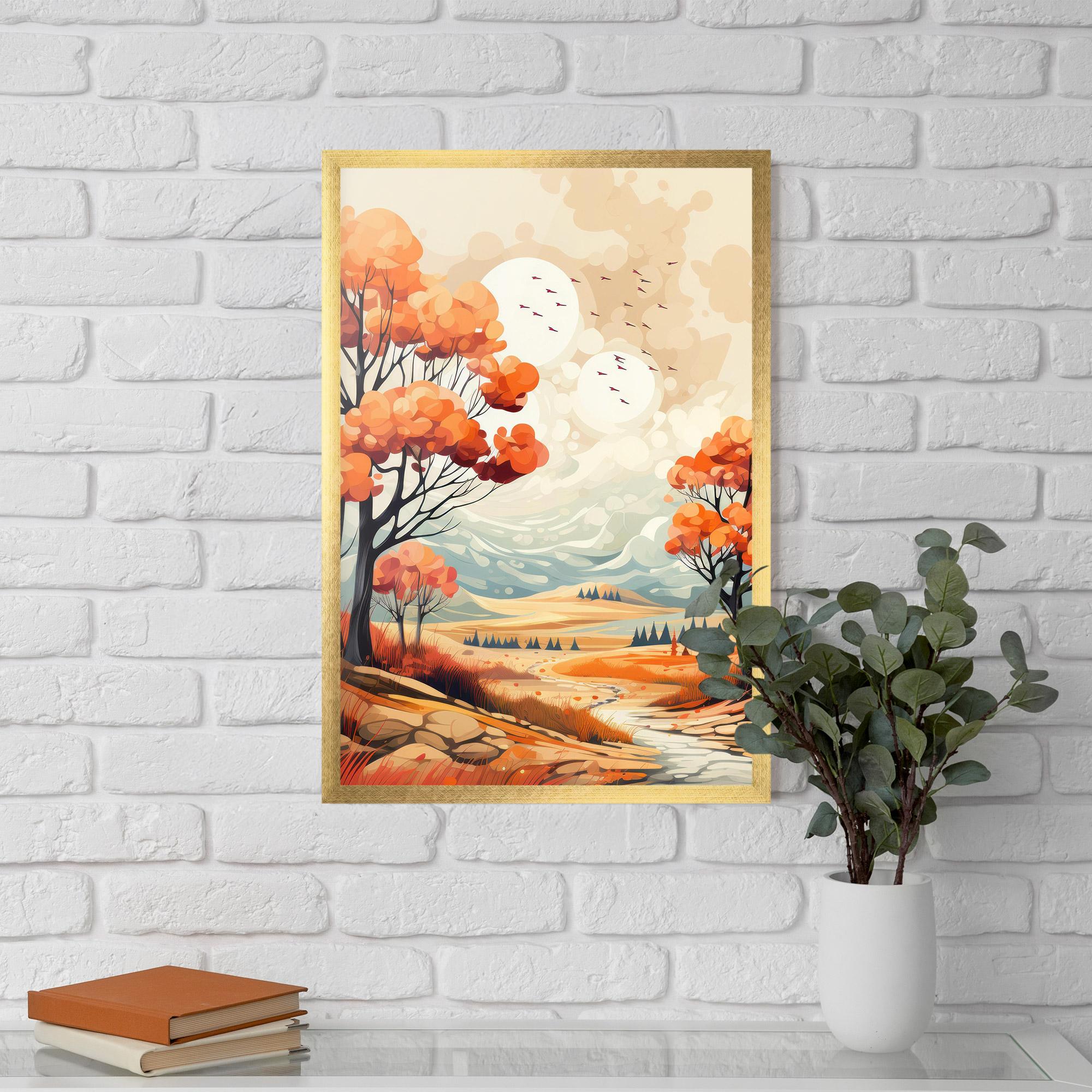 Gerahmte Poster Autumn Tree Painting mockup 5