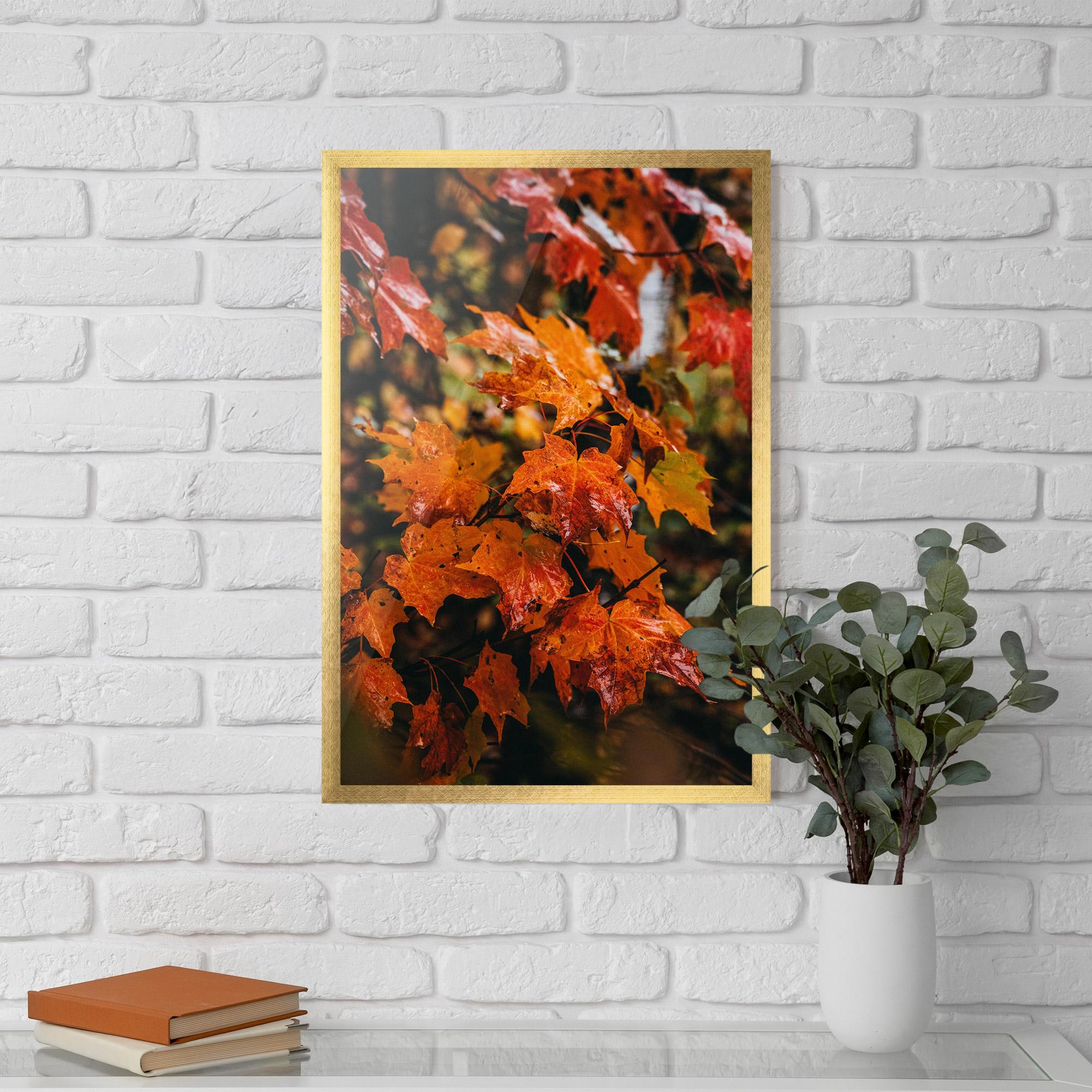 Gerahmte Poster Orange Autumn Leaves mockup 5
