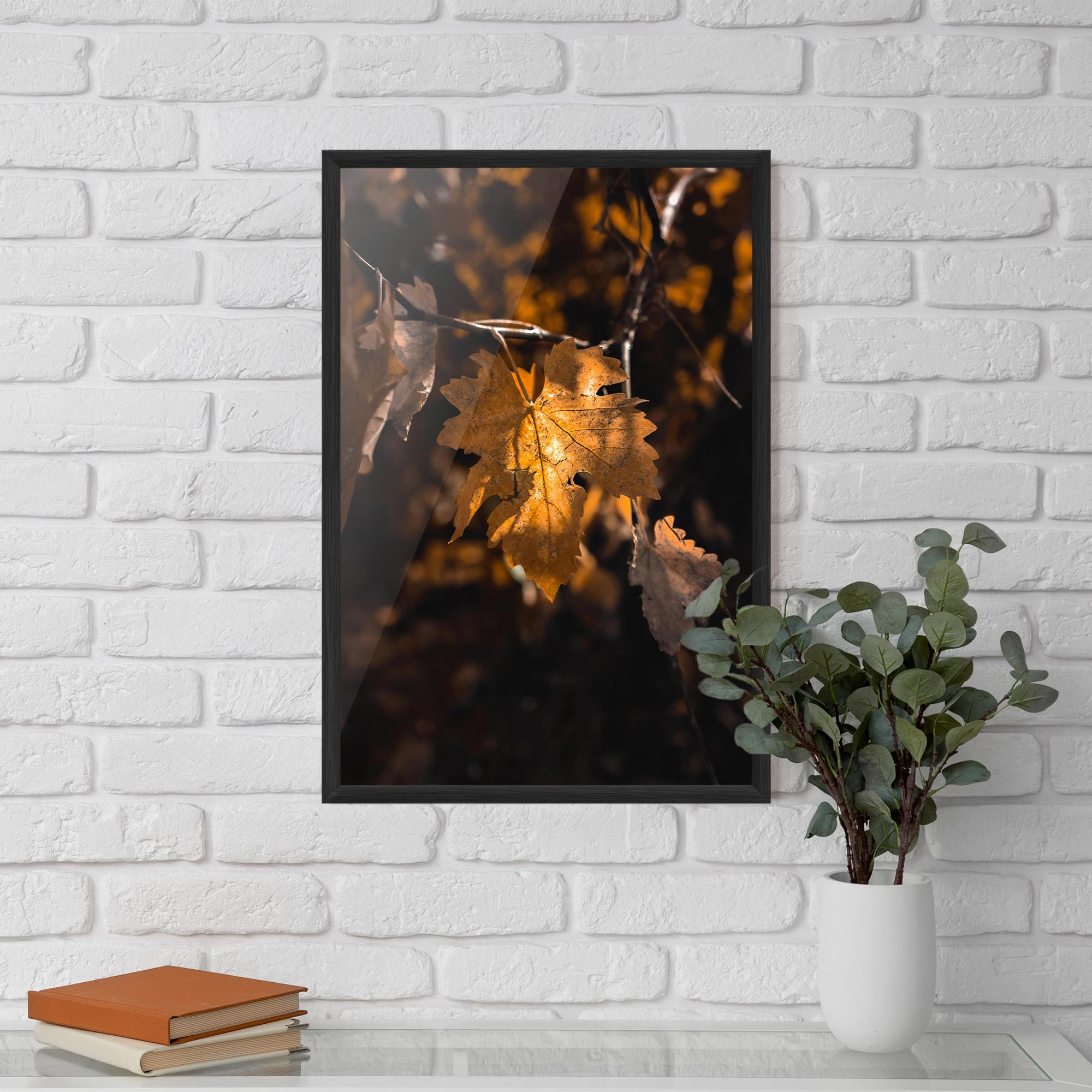 Gerahmte Poster Autumn Brown Leaf mockup 5