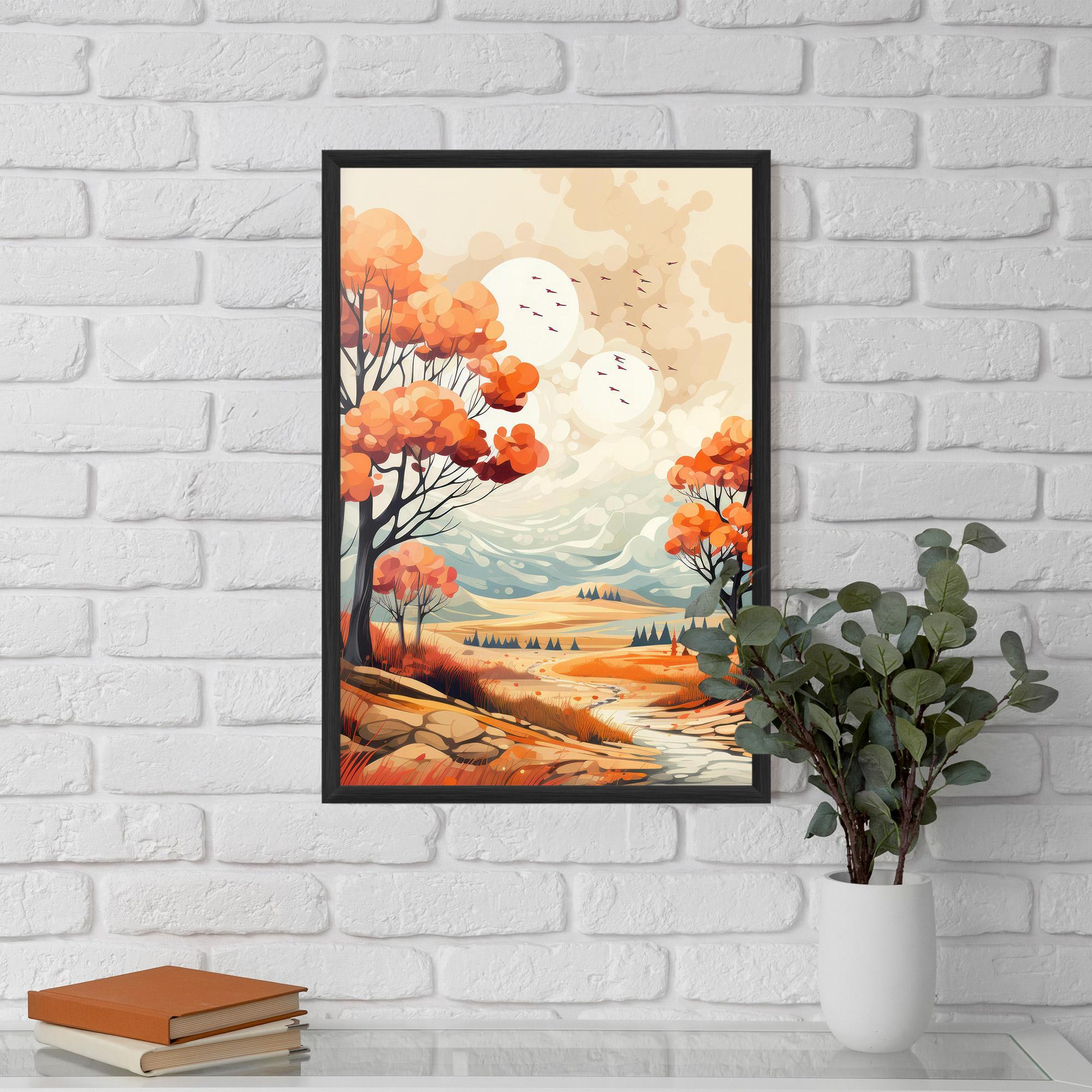 Gerahmte Poster Autumn Tree Painting mockup 5