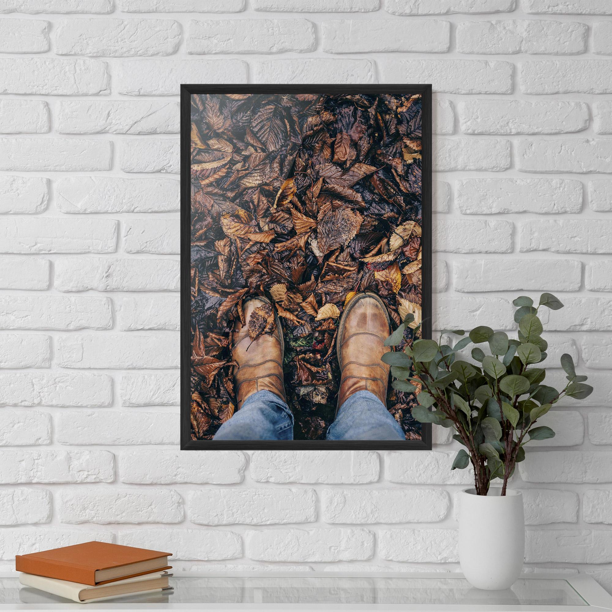 Gerahmte Poster Leaves After Rain mockup 5