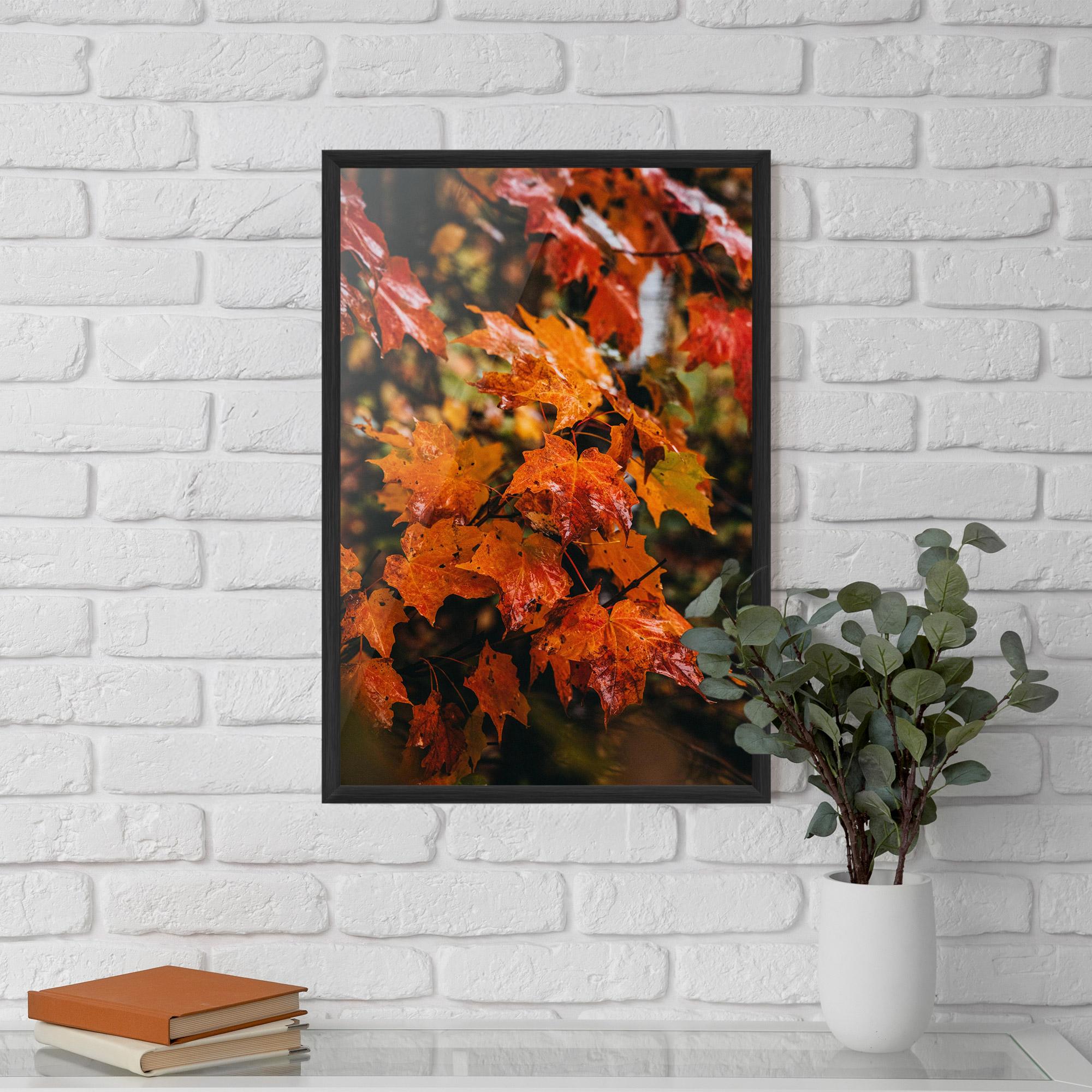 Gerahmte Poster Orange Autumn Leaves mockup 5