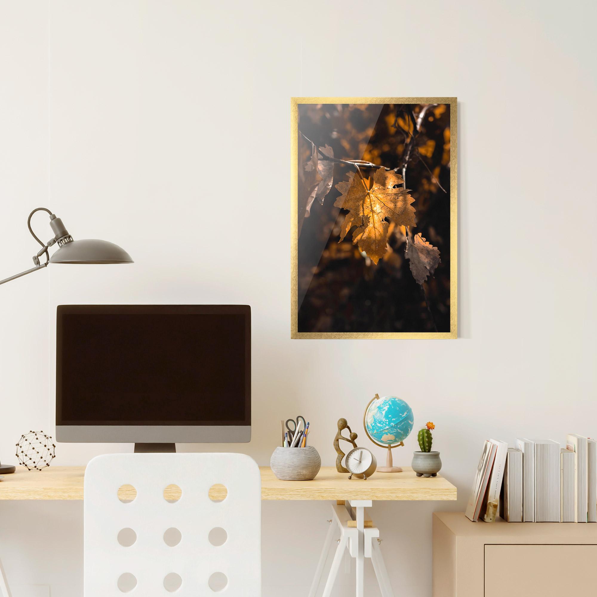 Gerahmte Poster Autumn Brown Leaf mockup 6