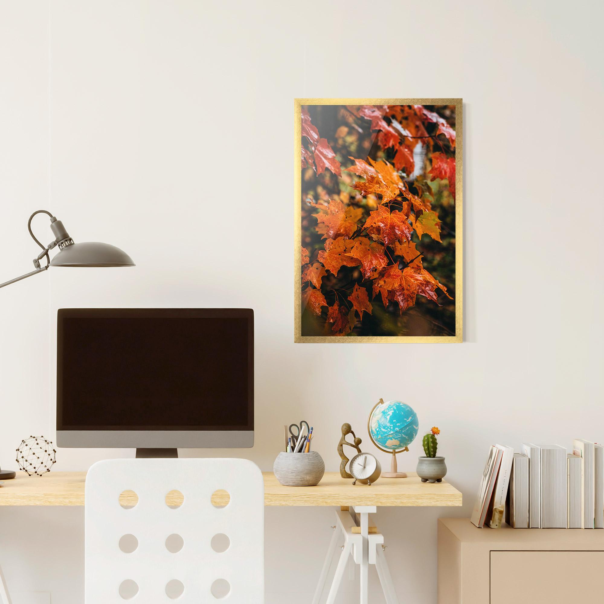 Gerahmte Poster Orange Autumn Leaves mockup 6