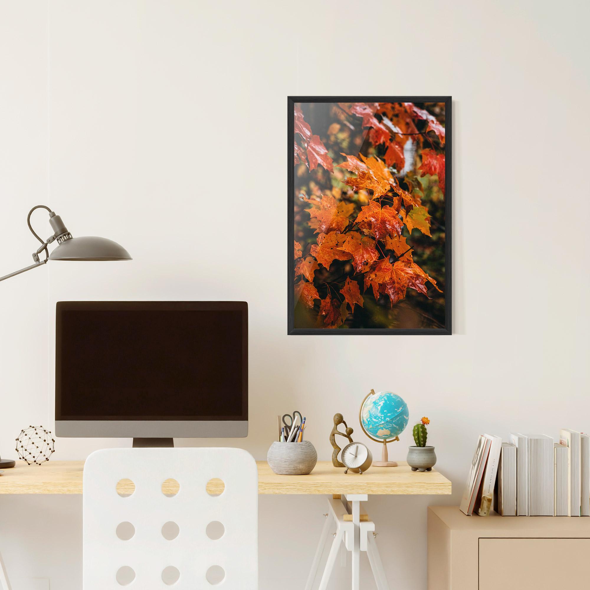 Gerahmte Poster Orange Autumn Leaves mockup 6