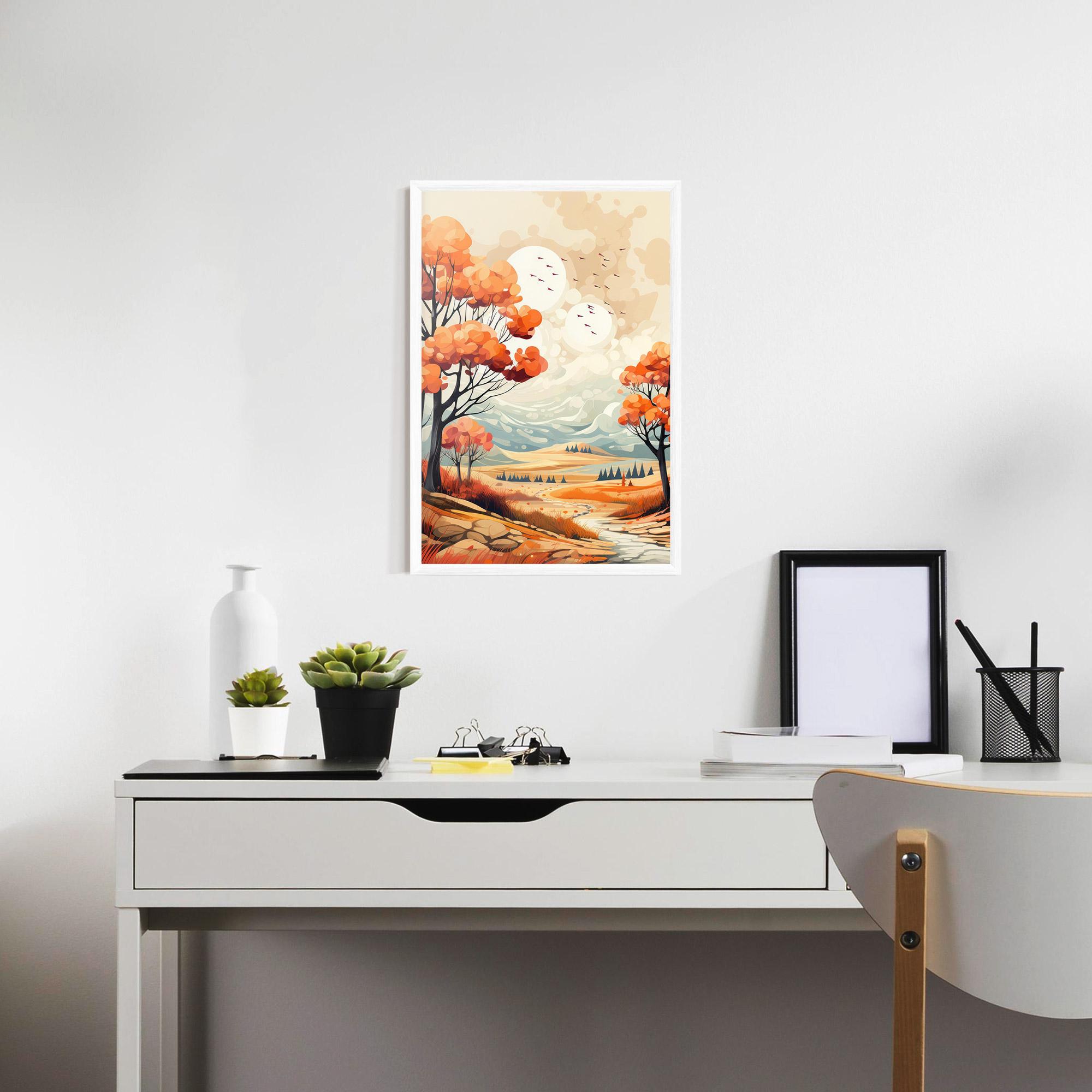 Gerahmte Poster Autumn Tree Painting mockup 7