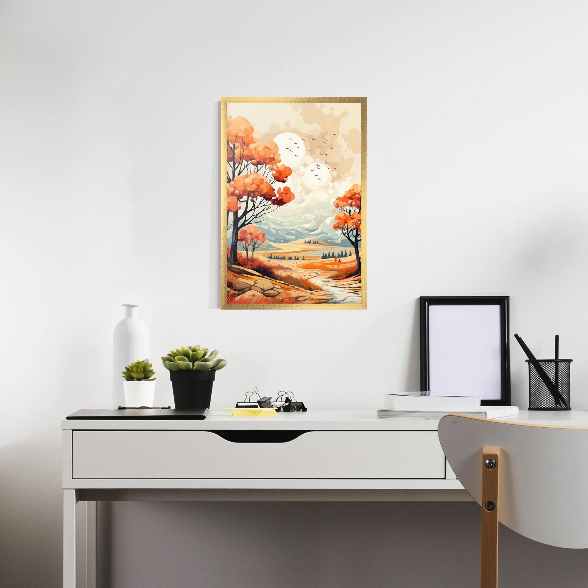 Gerahmte Poster Autumn Tree Painting mockup 7