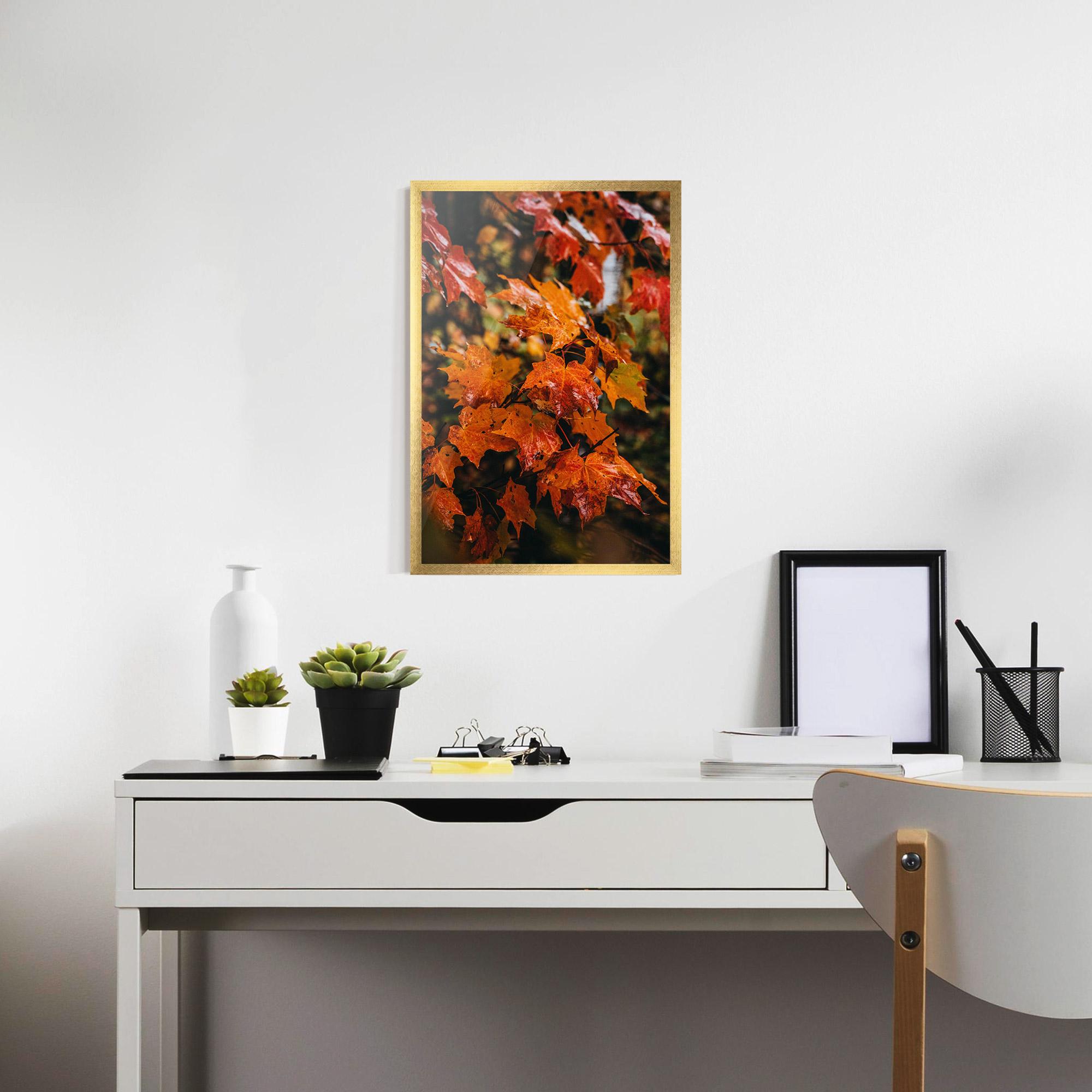 Gerahmte Poster Orange Autumn Leaves mockup 7