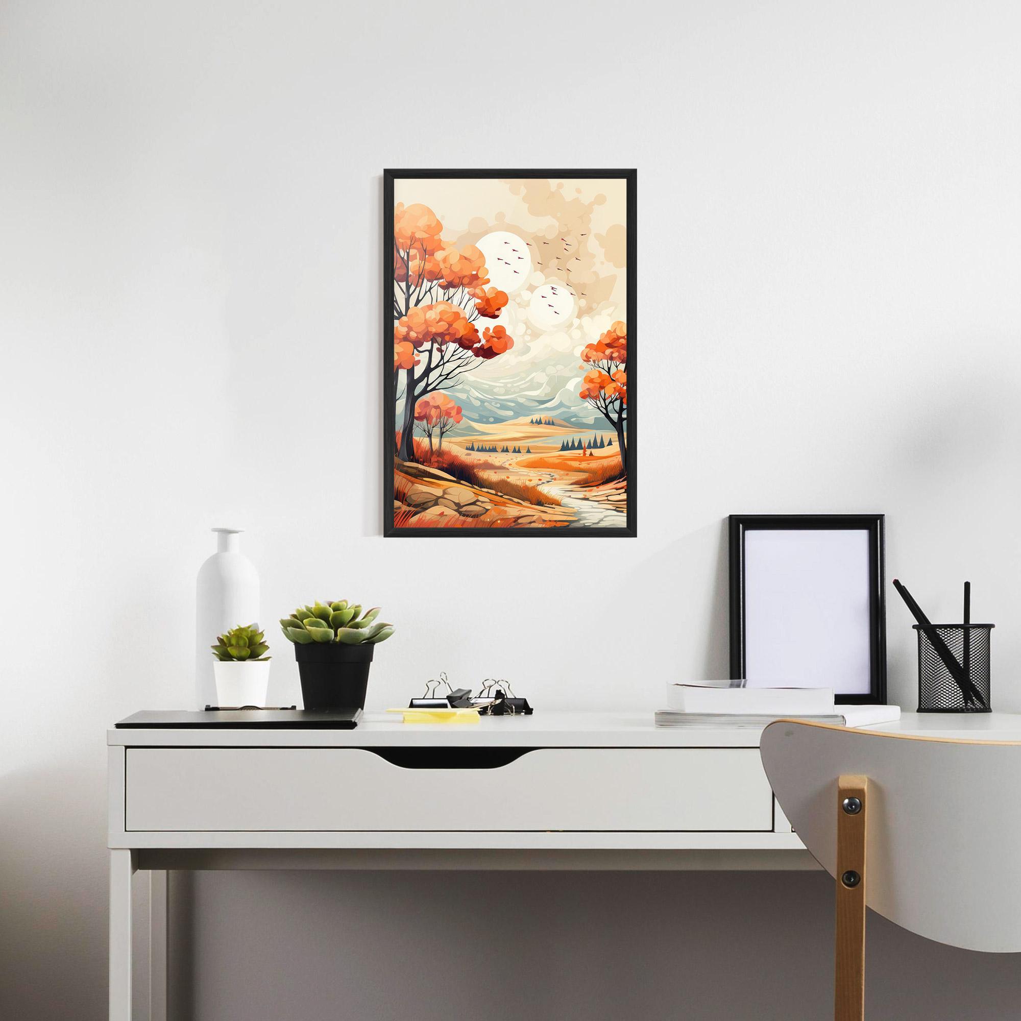 Gerahmte Poster Autumn Tree Painting mockup 7