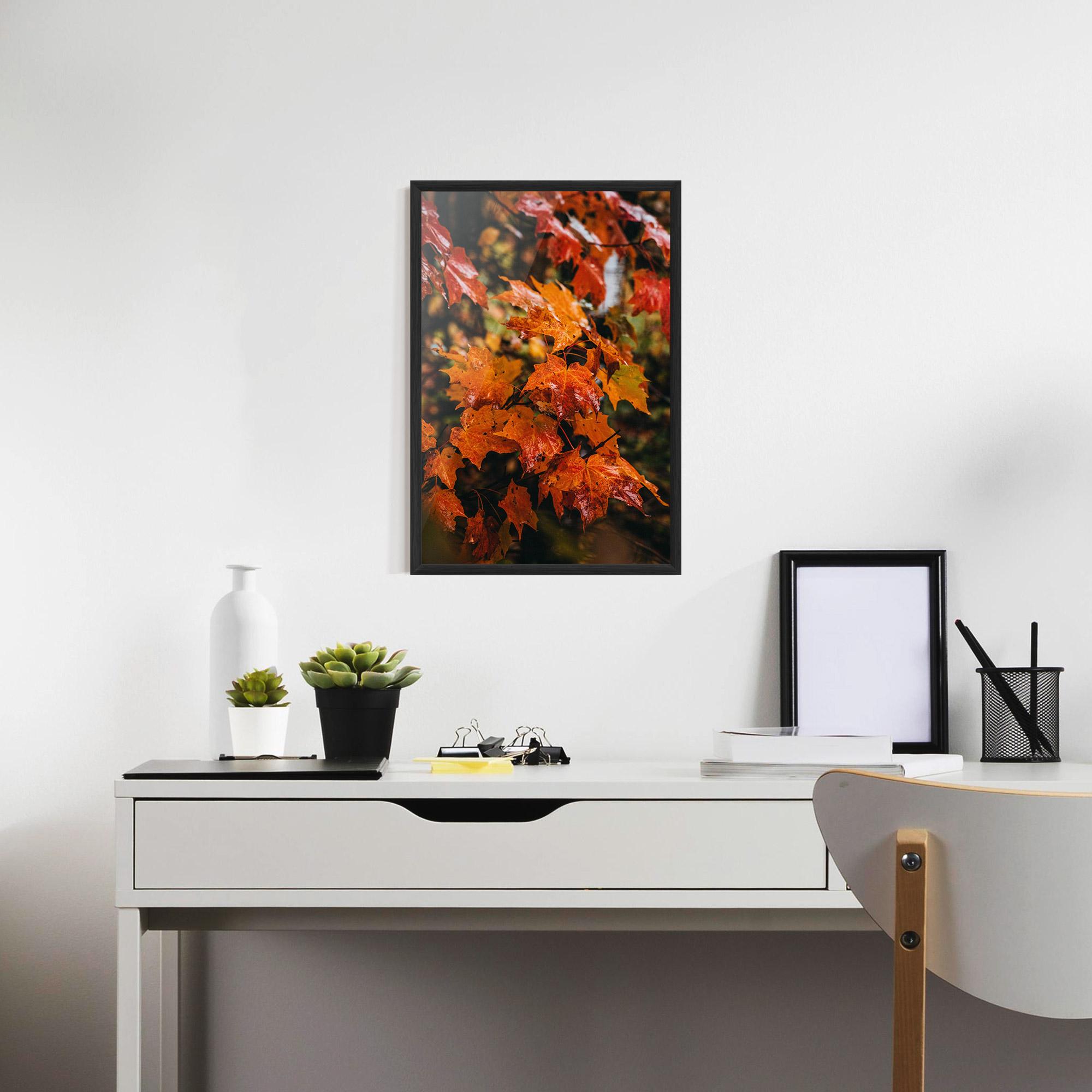Gerahmte Poster Orange Autumn Leaves mockup 7