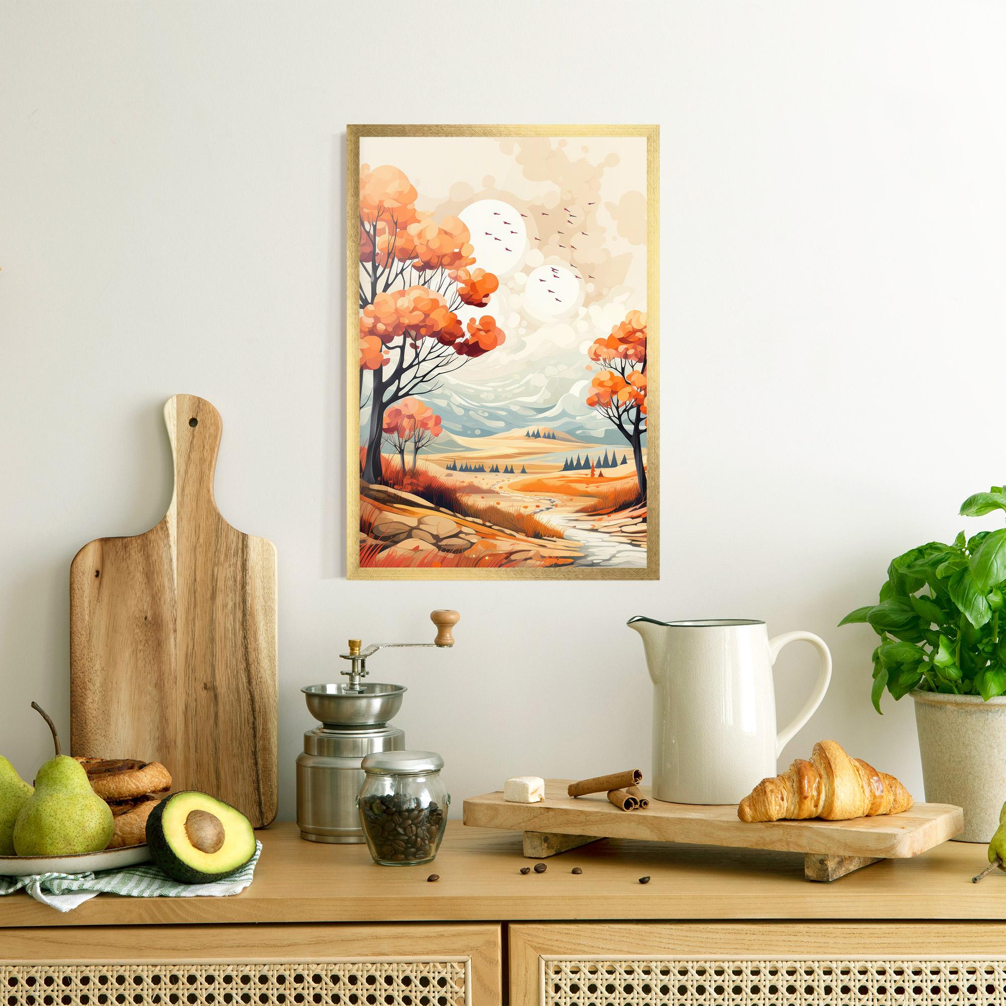 Gerahmte Poster Autumn Tree Painting mockup 8