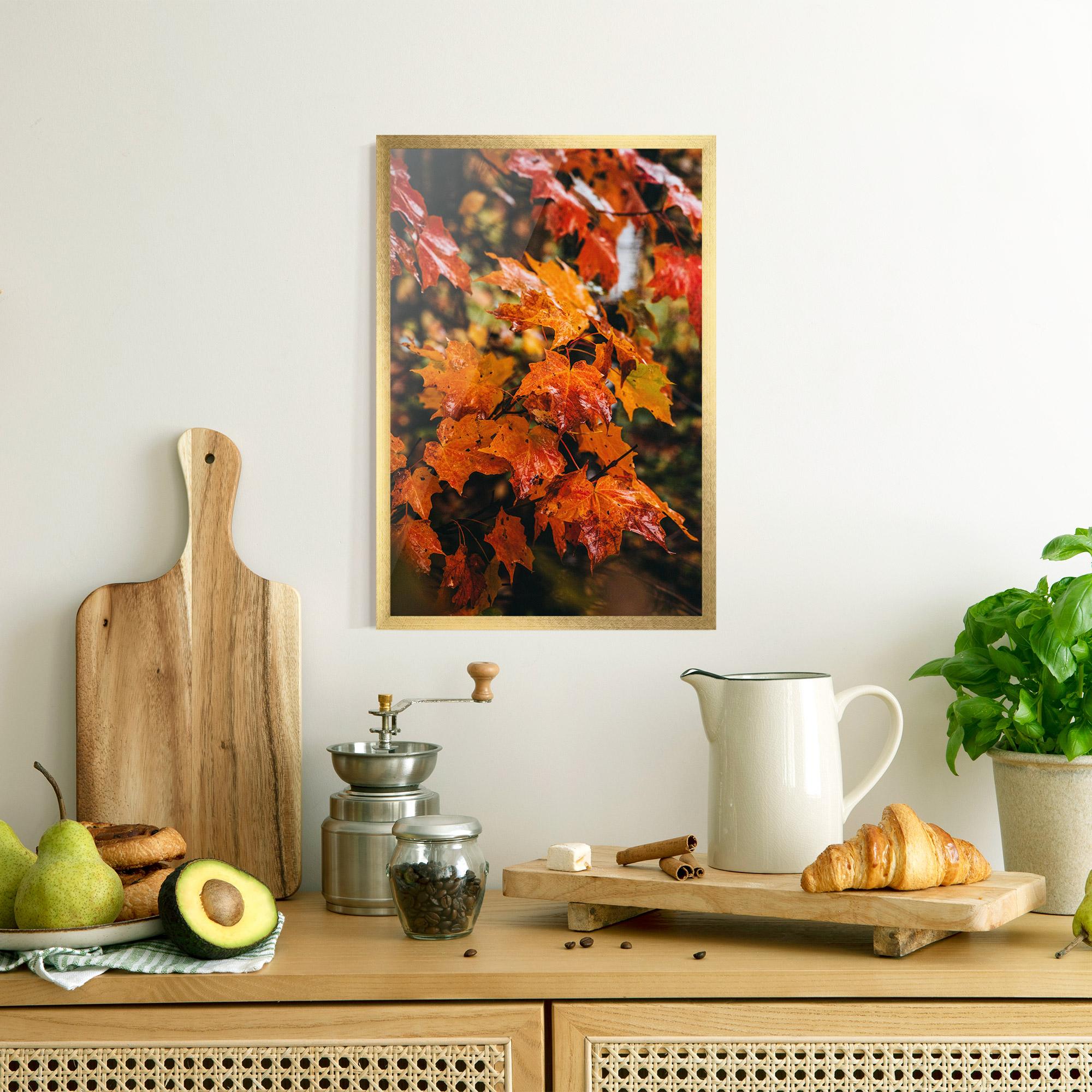 Gerahmte Poster Orange Autumn Leaves mockup 8