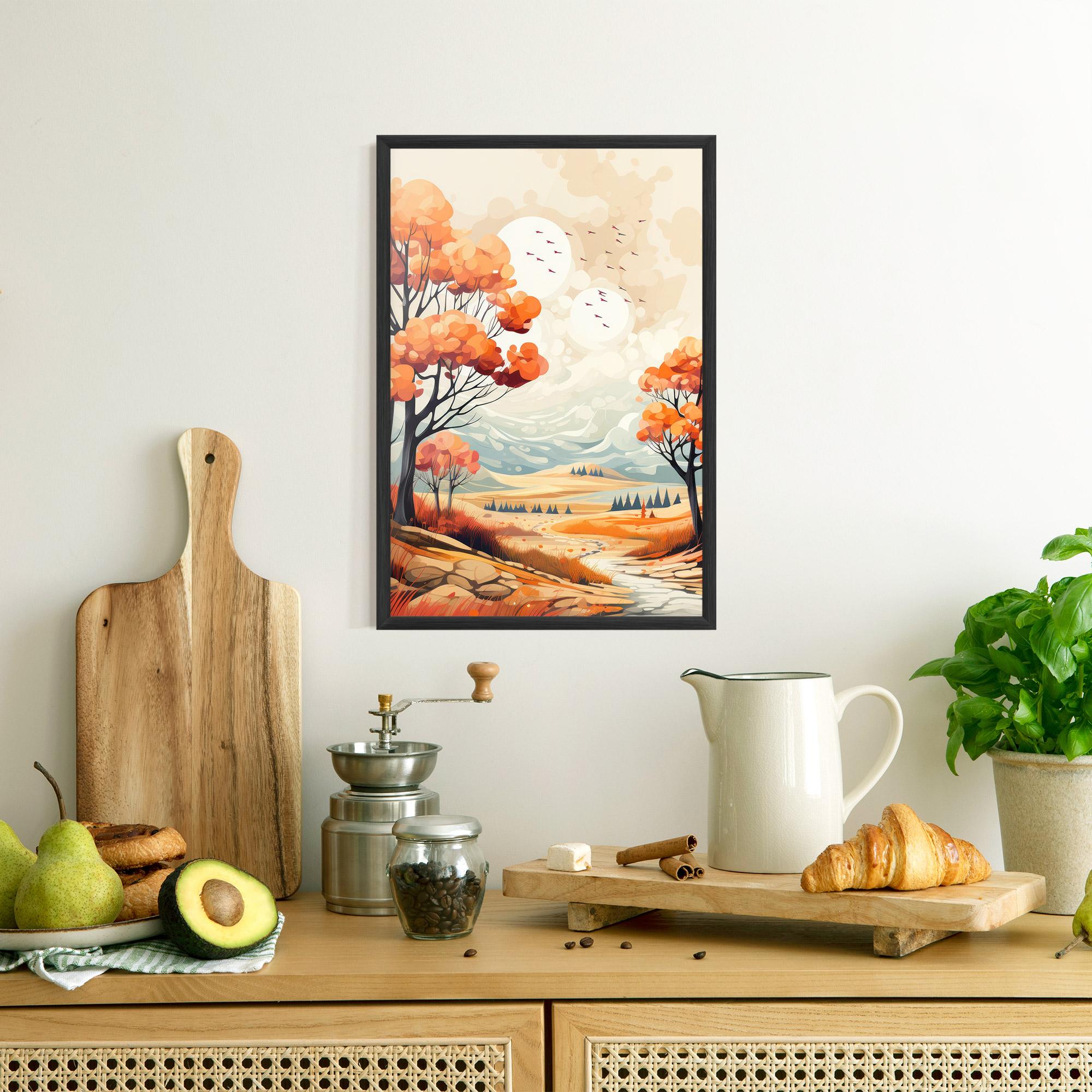 Gerahmte Poster Autumn Tree Painting mockup 8