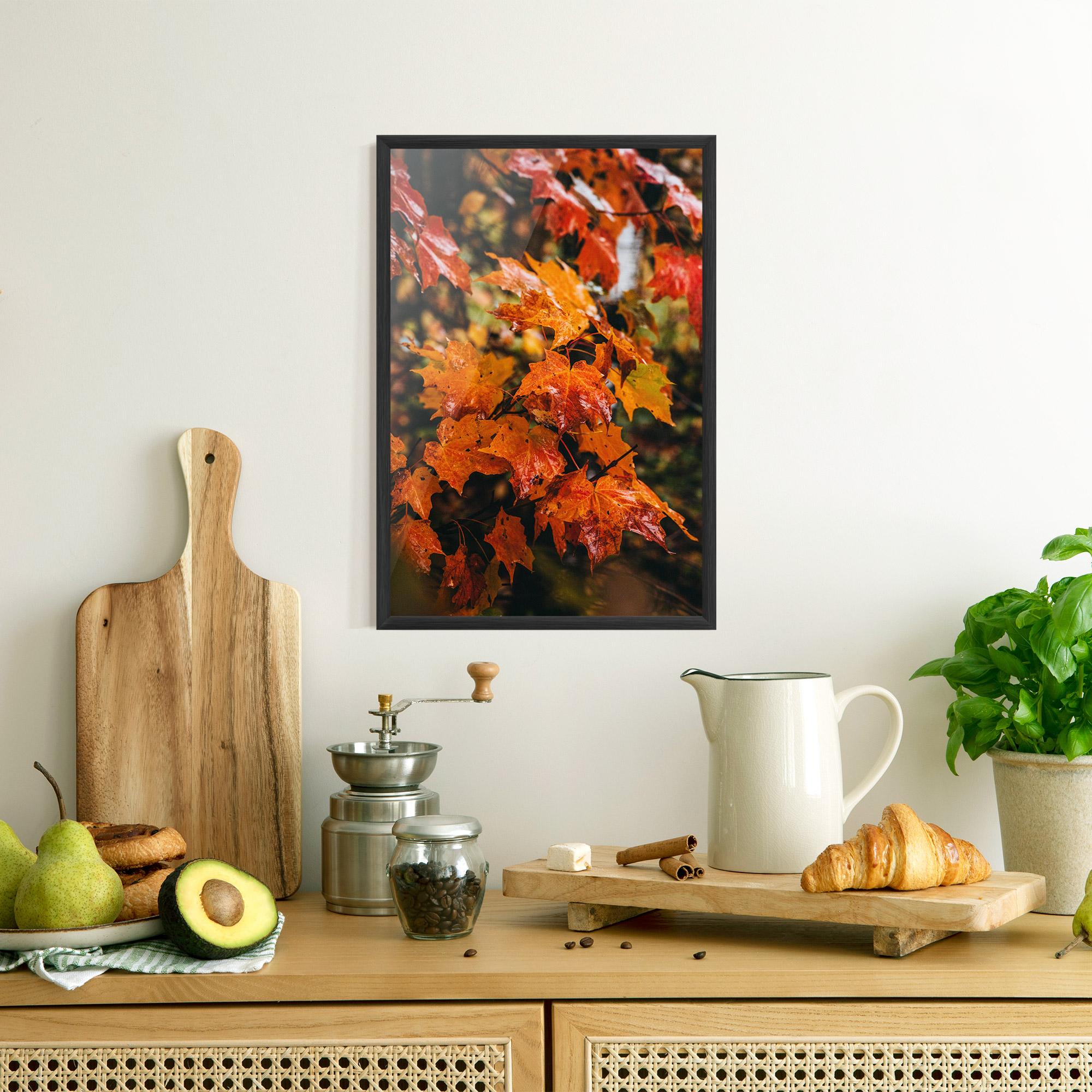 Gerahmte Poster Orange Autumn Leaves mockup 8