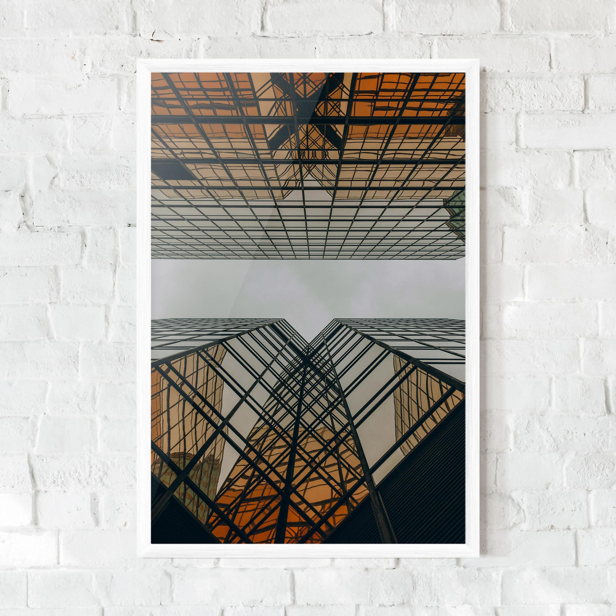Gerahmte Poster Orange Glass Building mockup 0