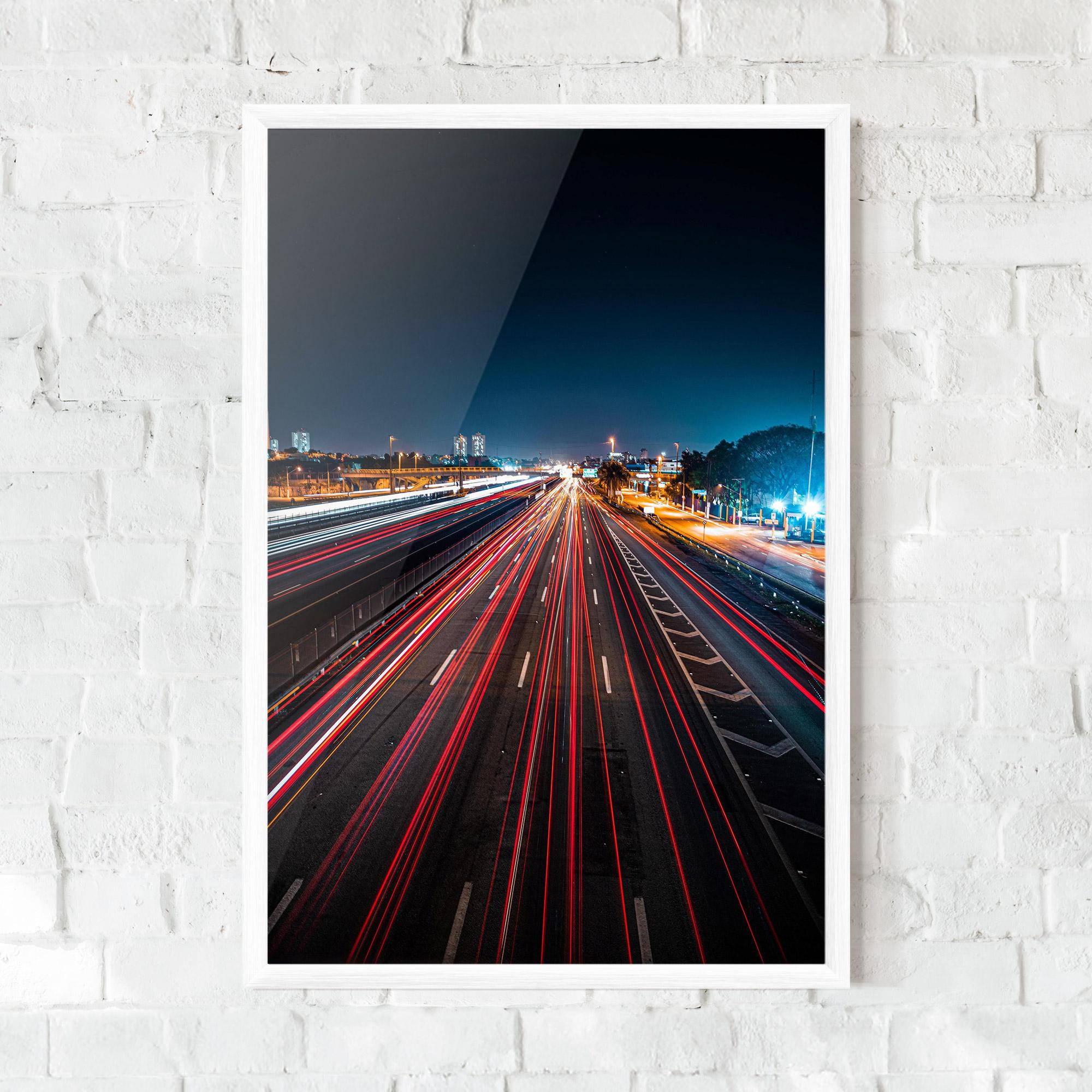 Gerahmte Poster Red Car Lightgs mockup 0