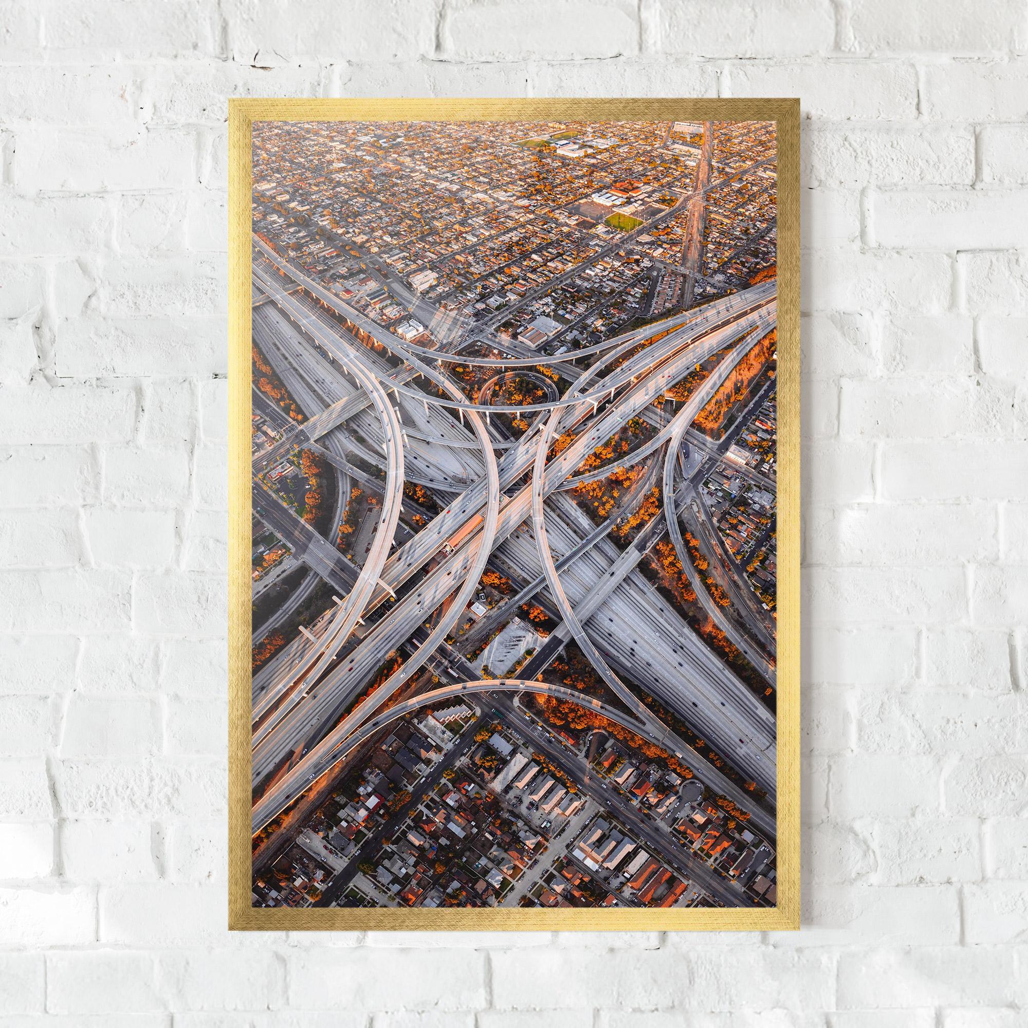 Gerahmte Poster Big Road City mockup 0