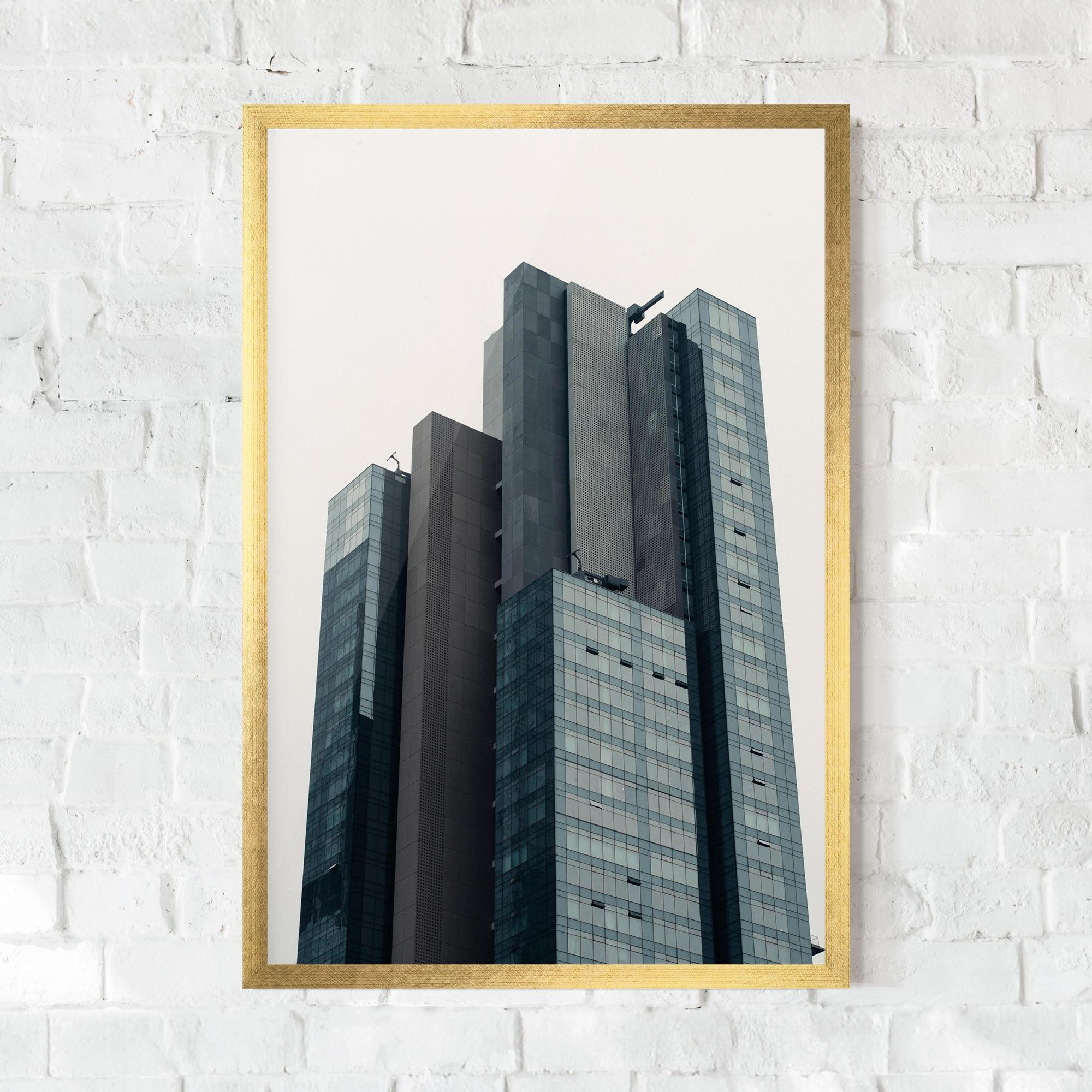 Gerahmte Poster Blue High Building mockup 0
