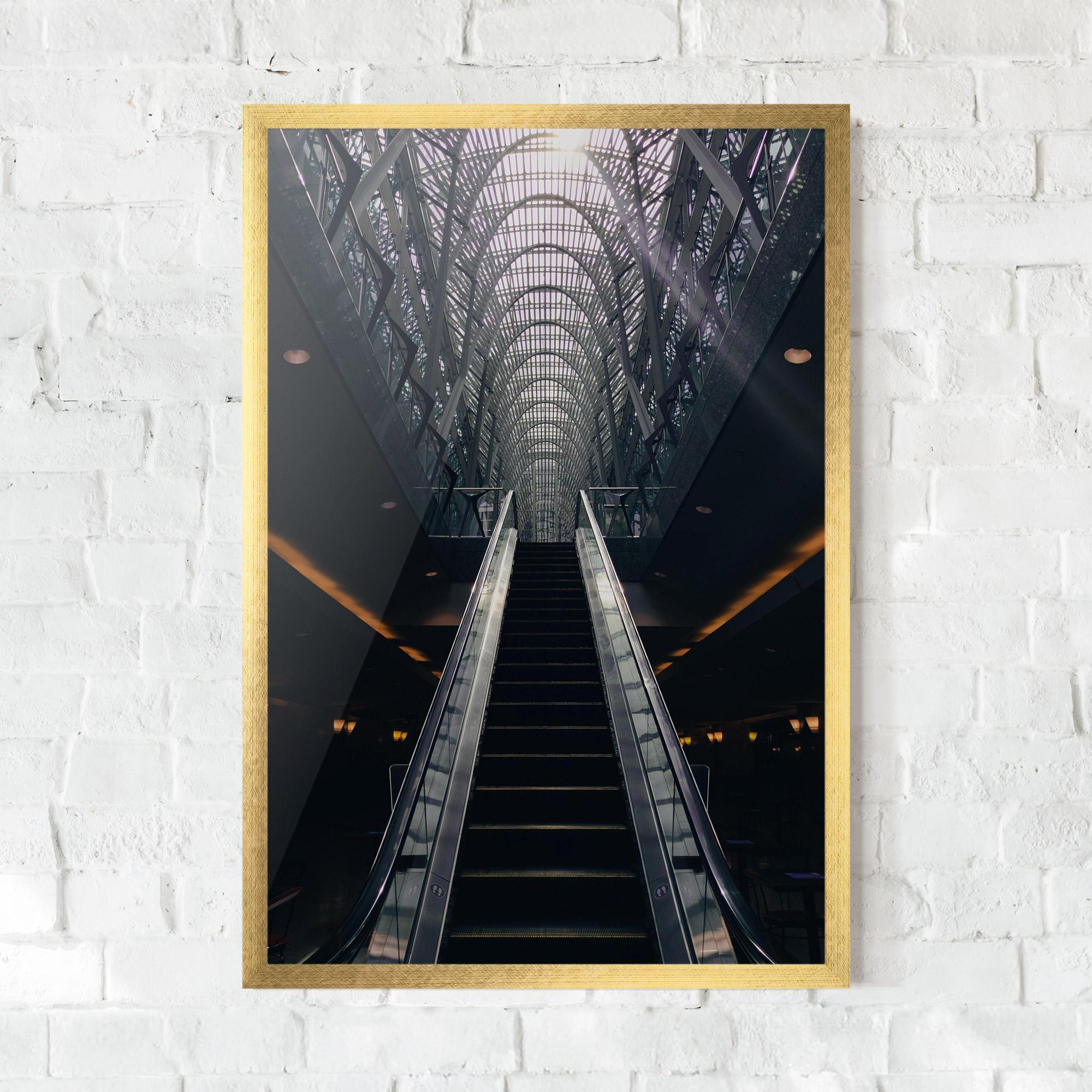 Gerahmte Poster Grey Stairs Building mockup 0