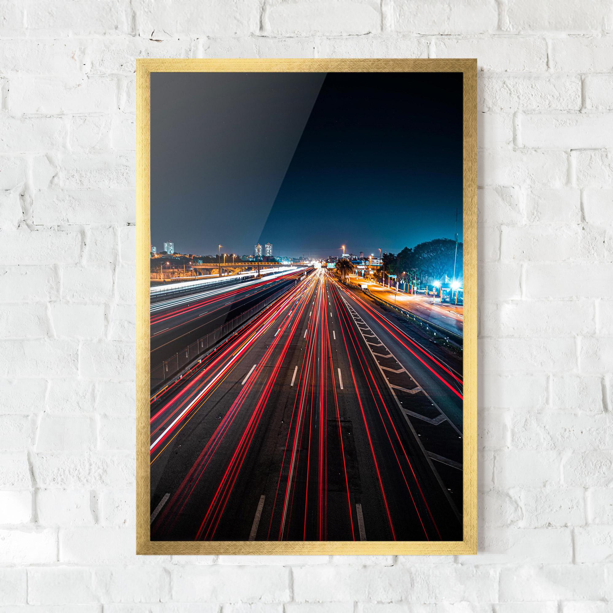 Gerahmte Poster Red Car Lightgs mockup 0