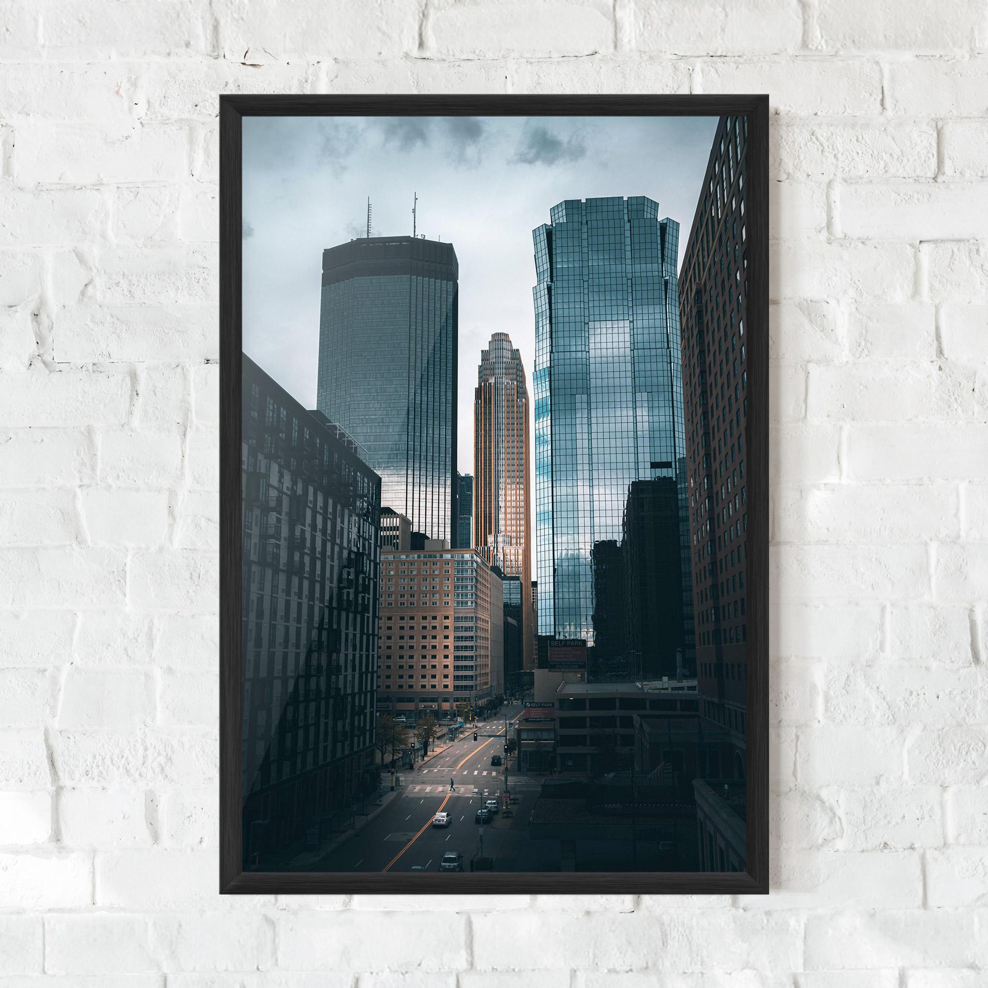 Gerahmte Poster Big Blue Building mockup 0