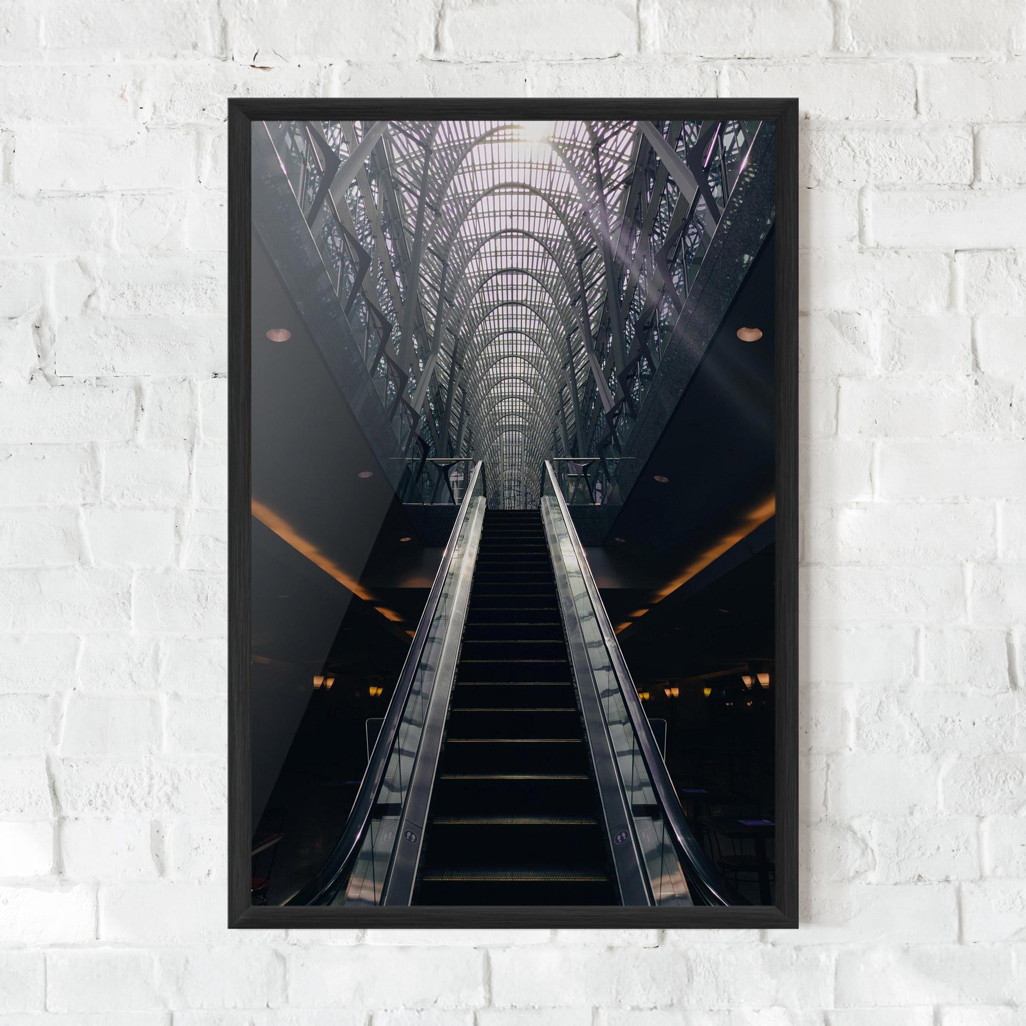 Gerahmte Poster Grey Stairs Building mockup 0