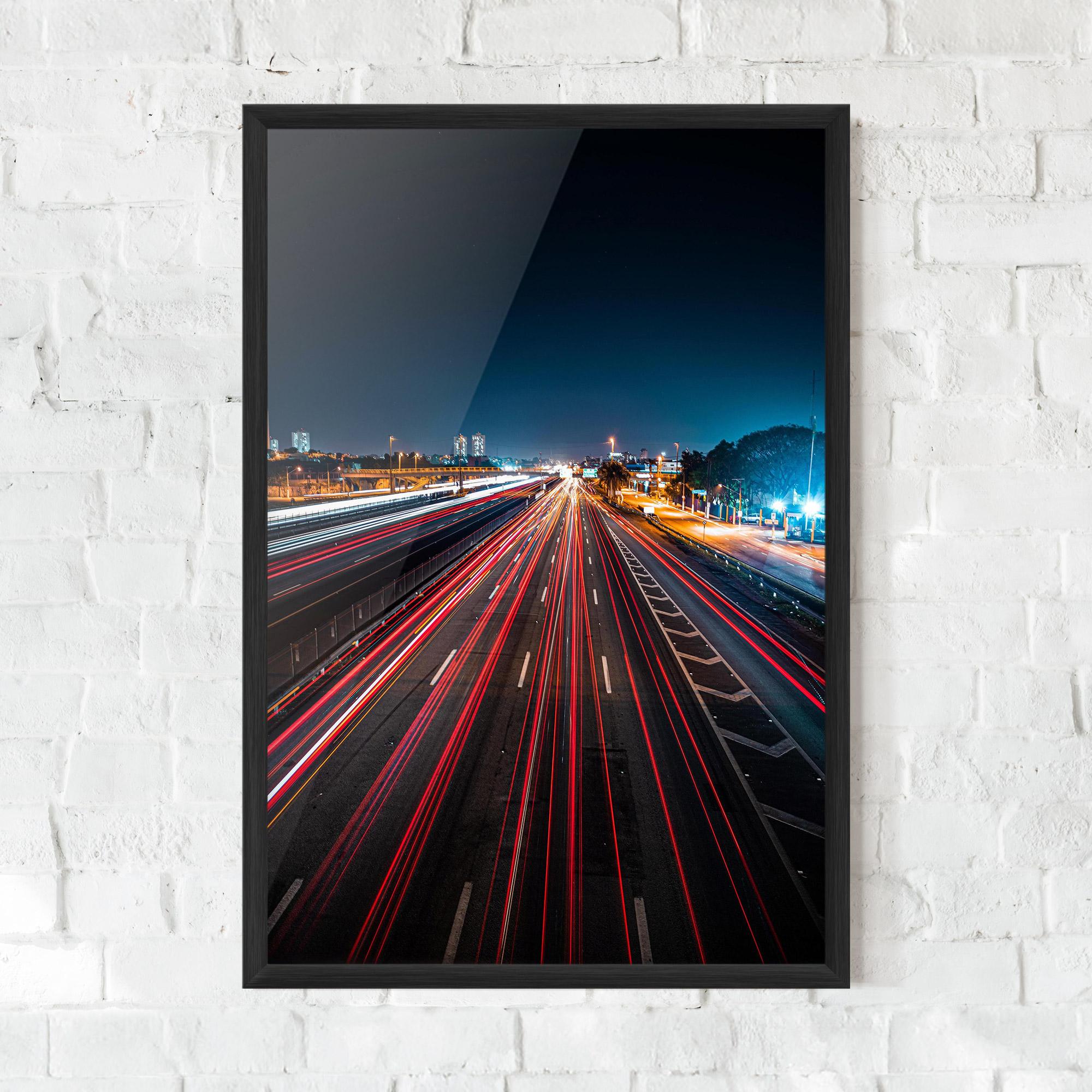 Gerahmte Poster Red Car Lightgs mockup 0