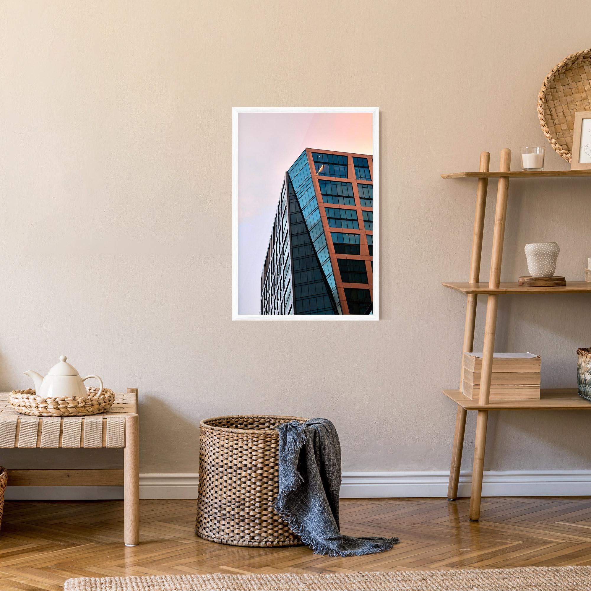 Gerahmte Poster Blue Glass Building mockup 9