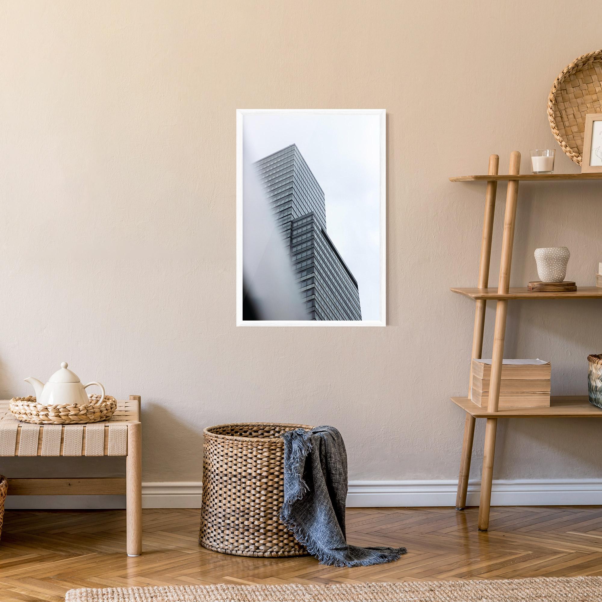 Gerahmte Poster Grey White Building mockup 9