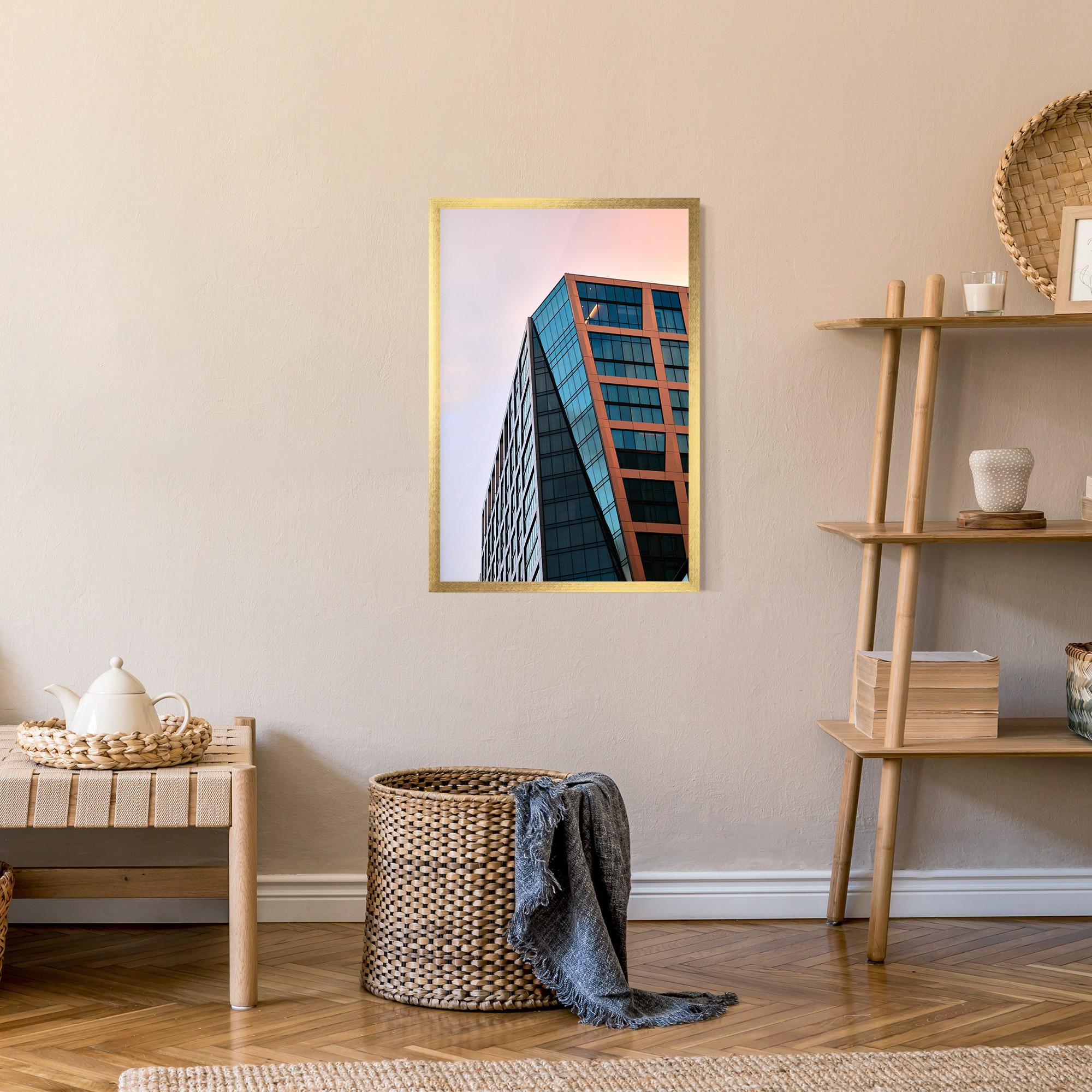 Gerahmte Poster Blue Glass Building mockup 9