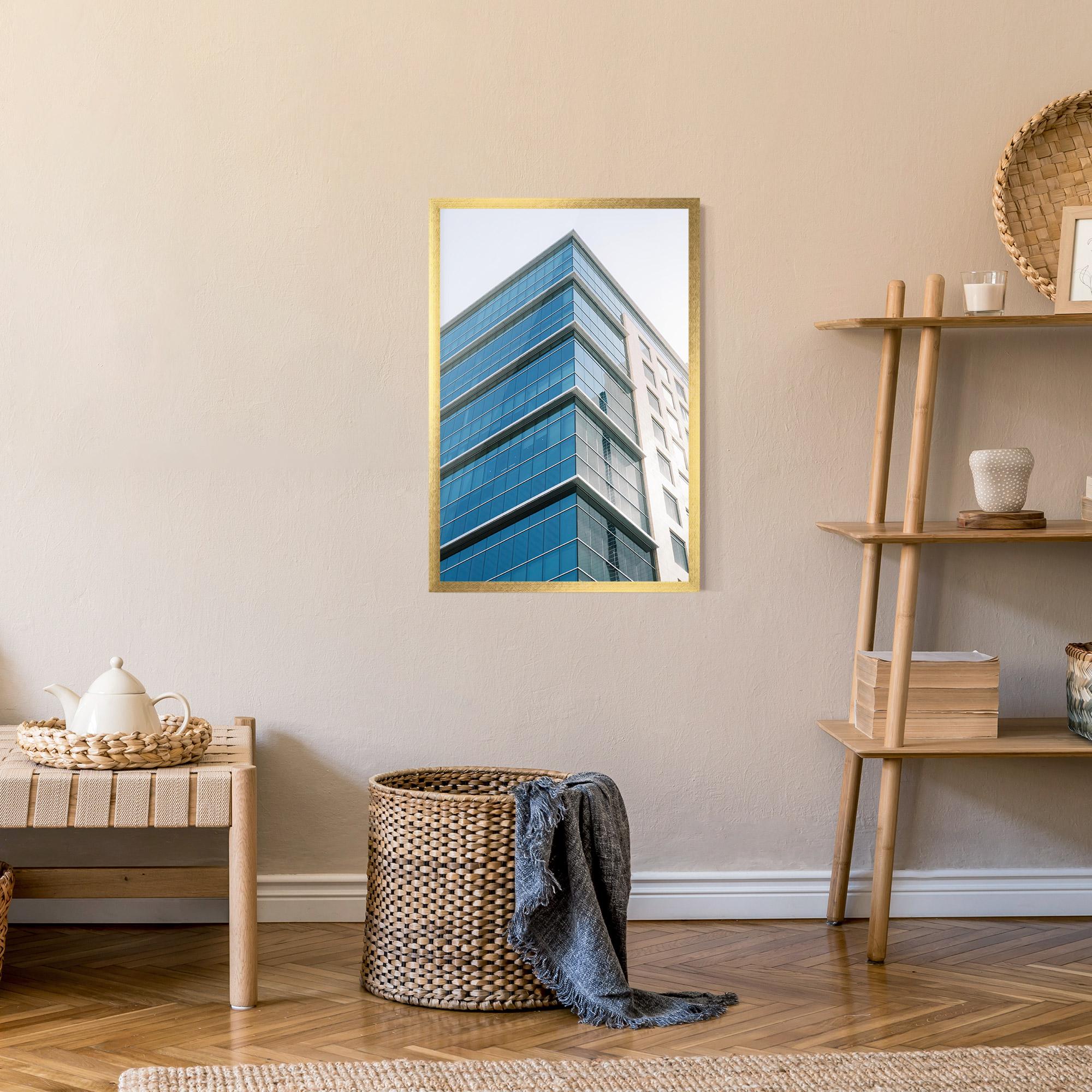 Gerahmte Poster Blue Glass Tower mockup 9