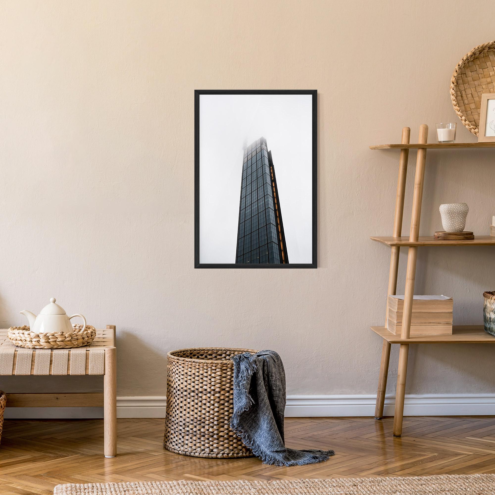 Gerahmte Poster Foggy High Building mockup 9