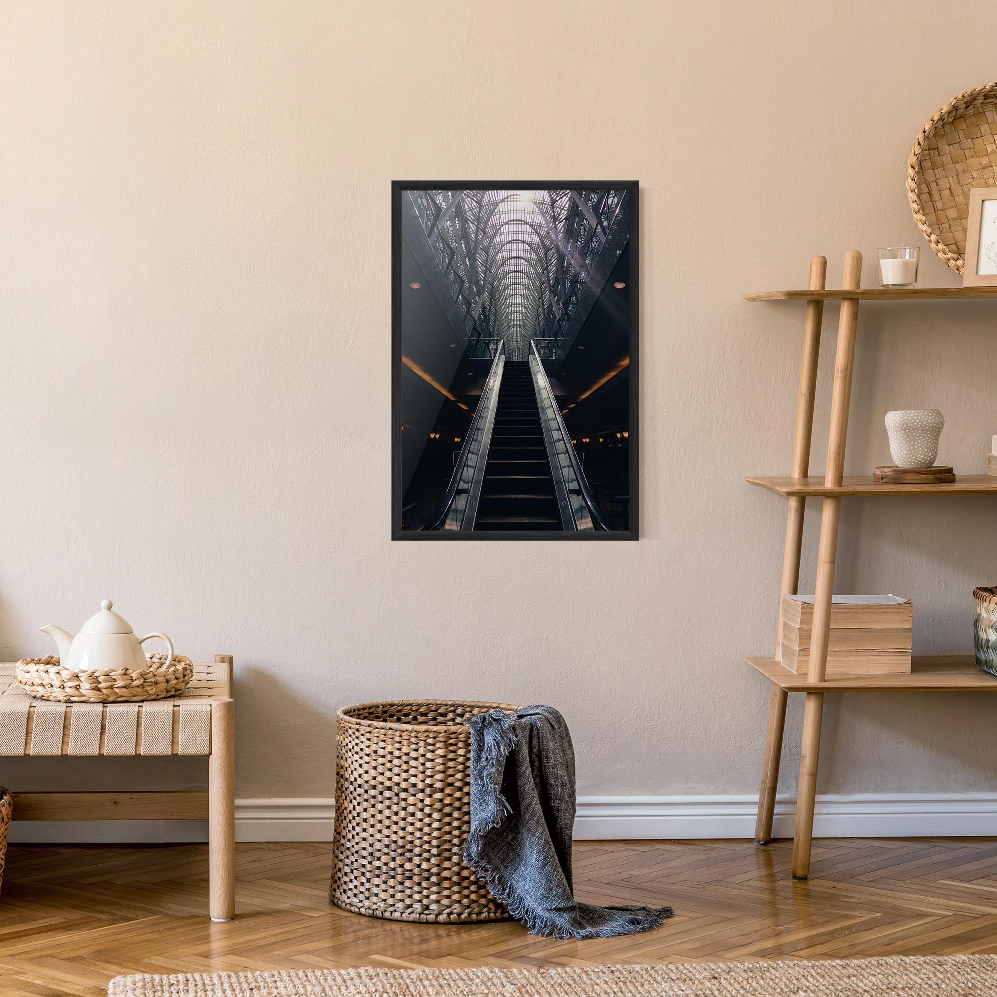 Gerahmte Poster Grey Stairs Building mockup 9