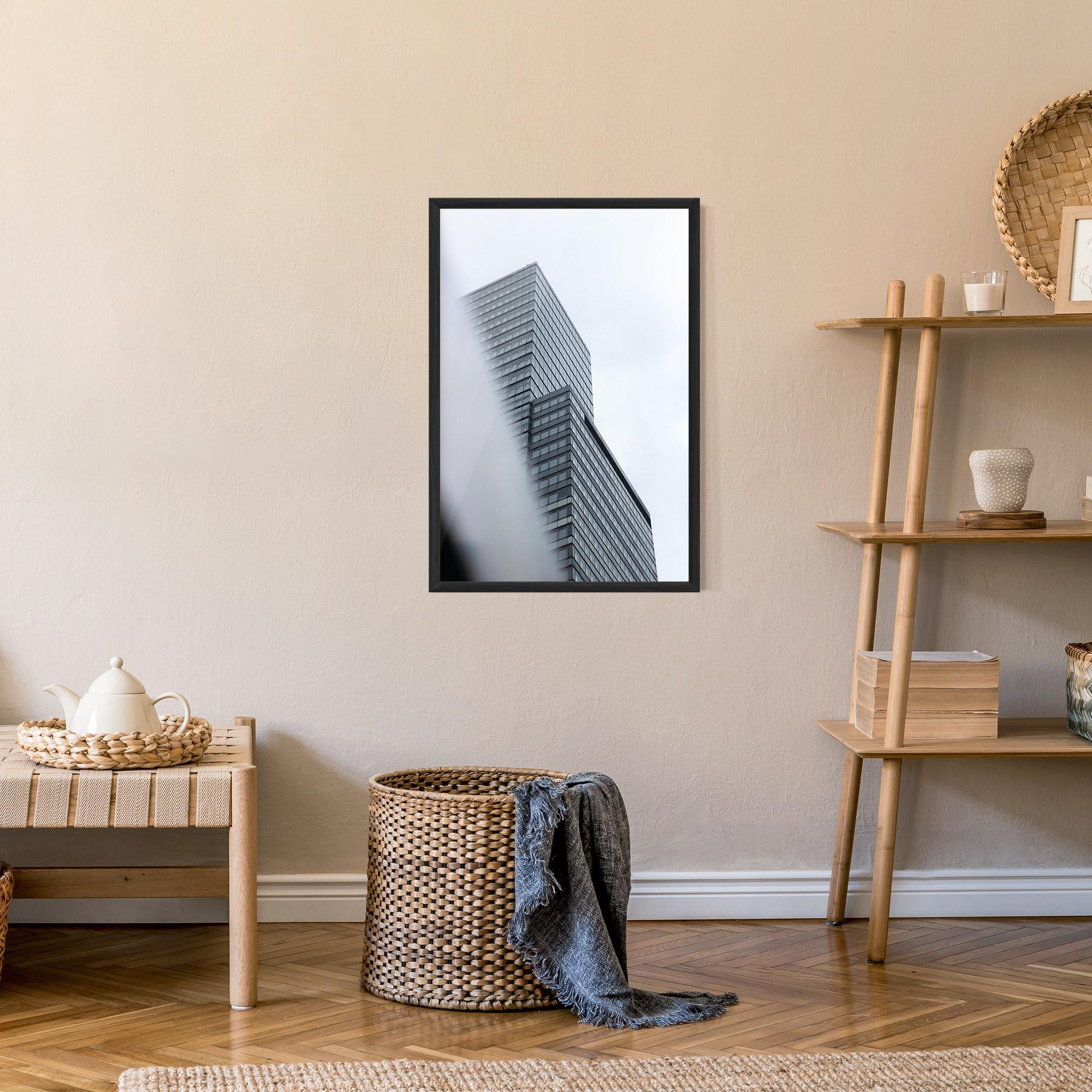Gerahmte Poster Grey White Building mockup 9