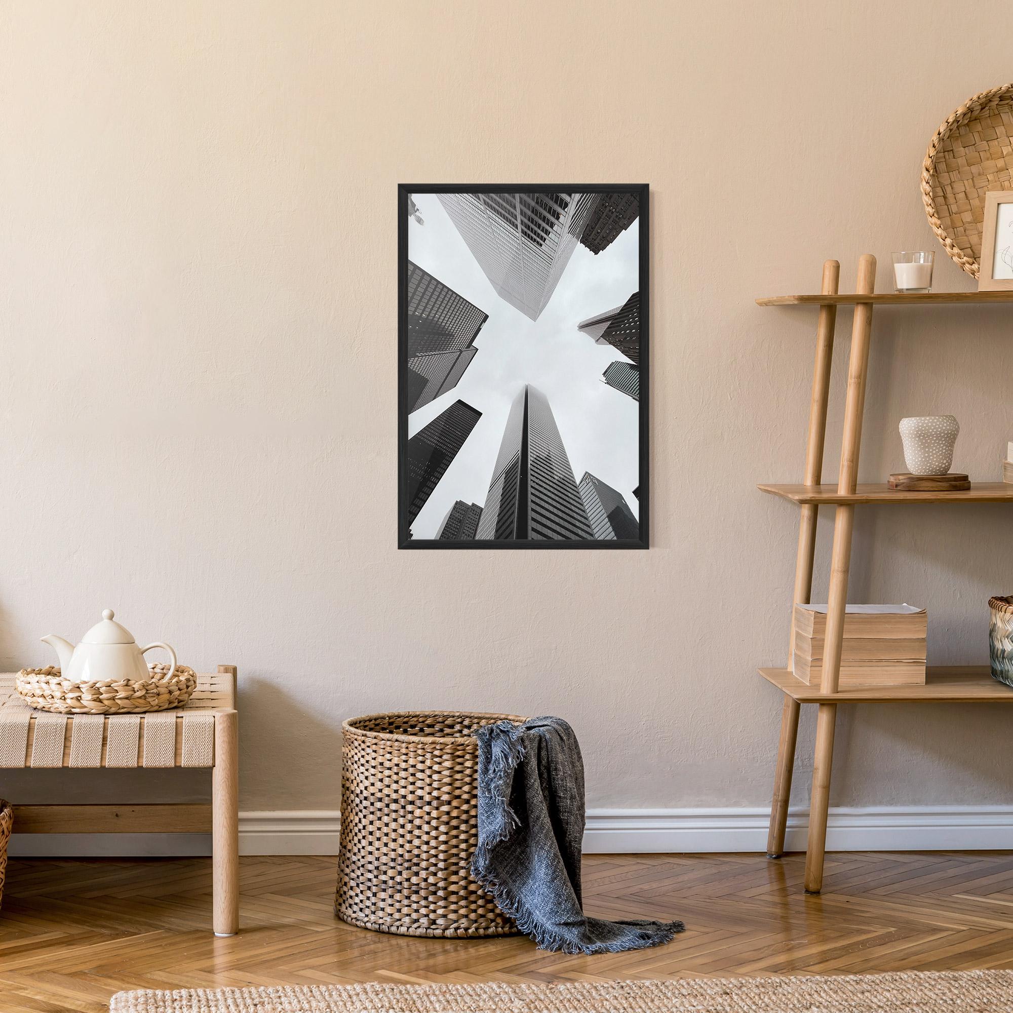 Gerahmte Poster High Grey Building mockup 9