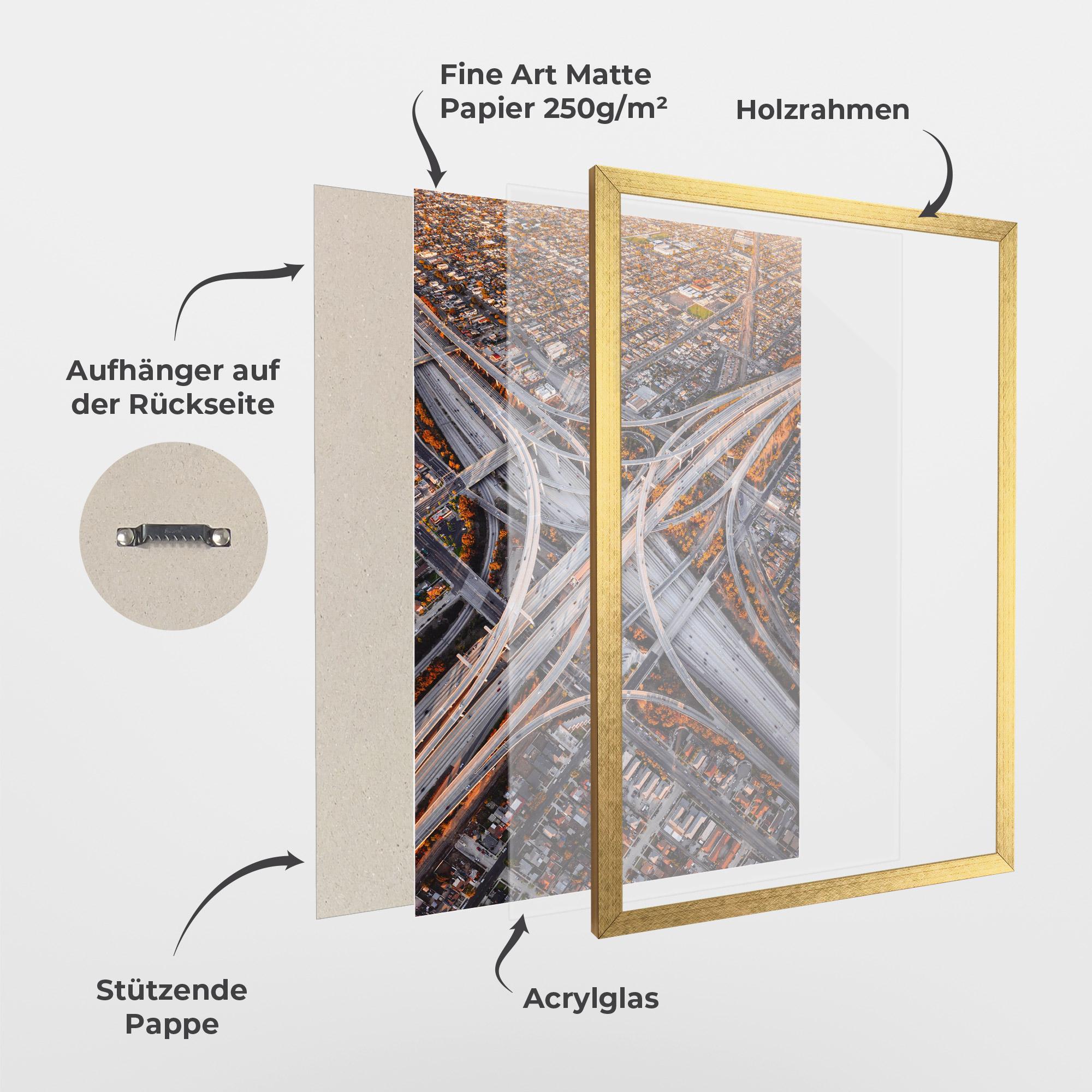 Gerahmte Poster Big Road City mockup 1