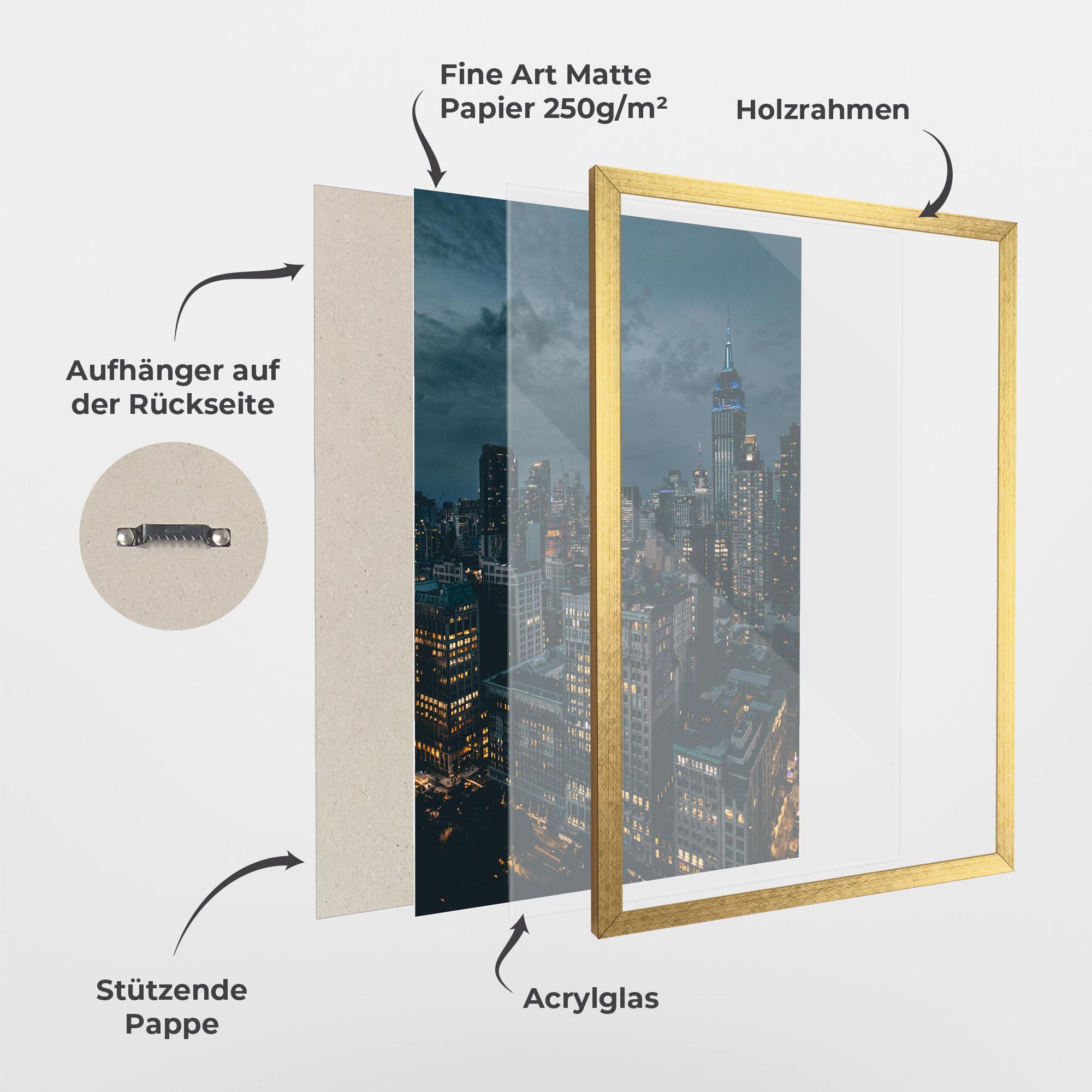 Gerahmte Poster City Night mockup 1