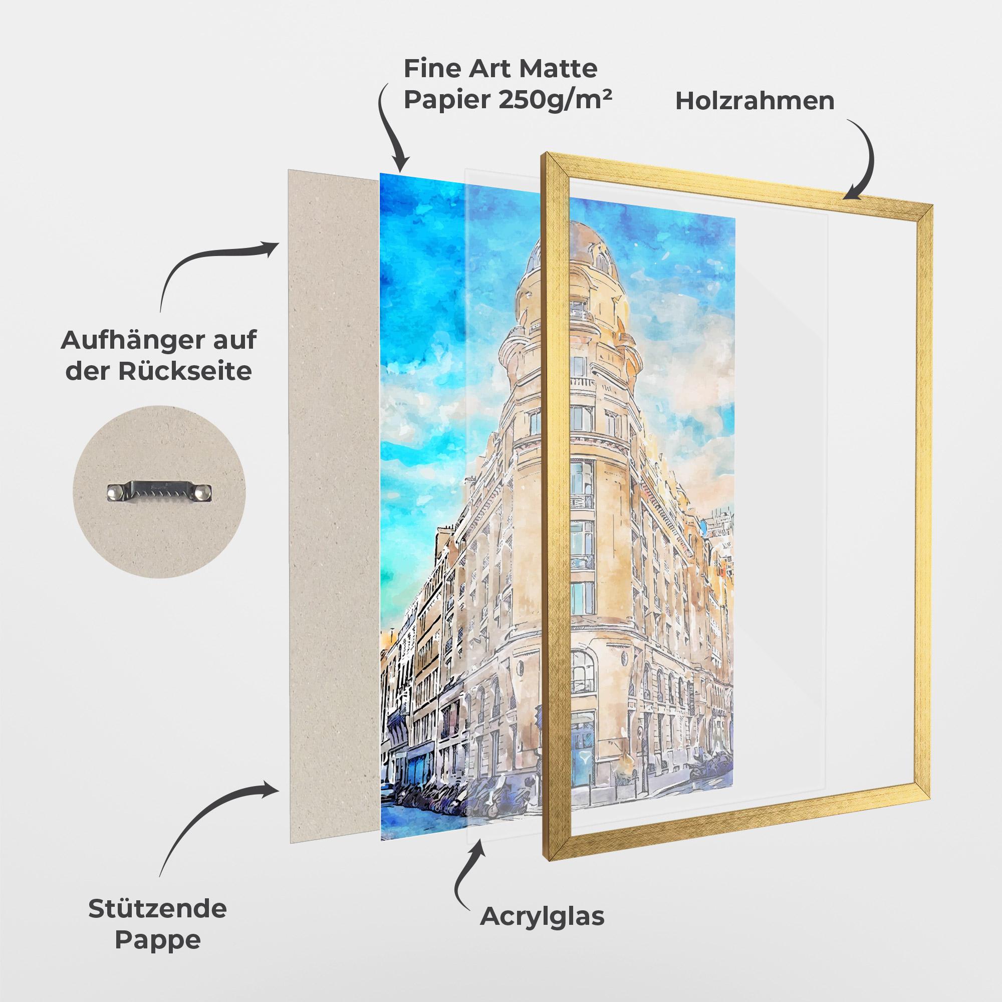 Gerahmte Poster Paris Painting mockup 1