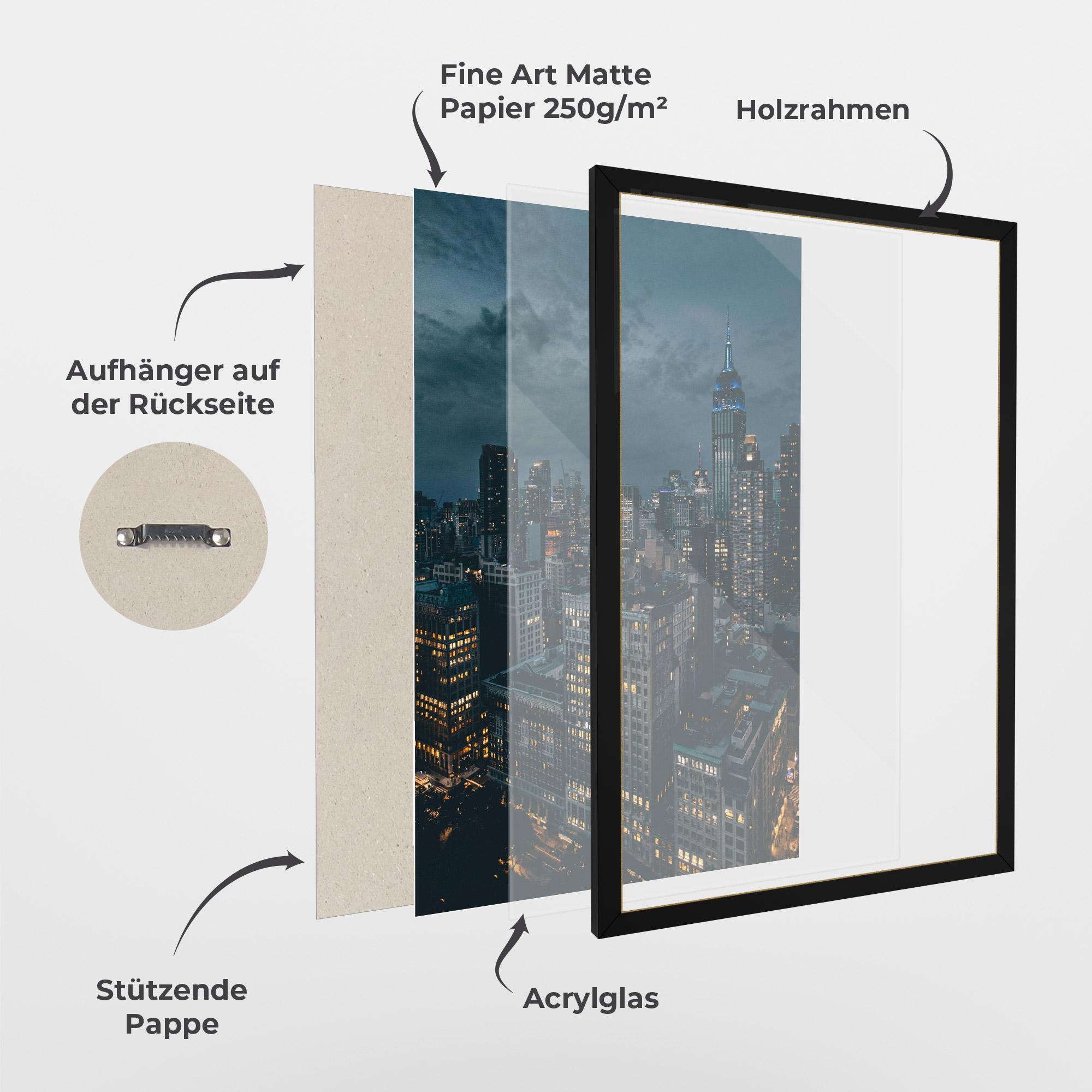 Gerahmte Poster City Night mockup 1