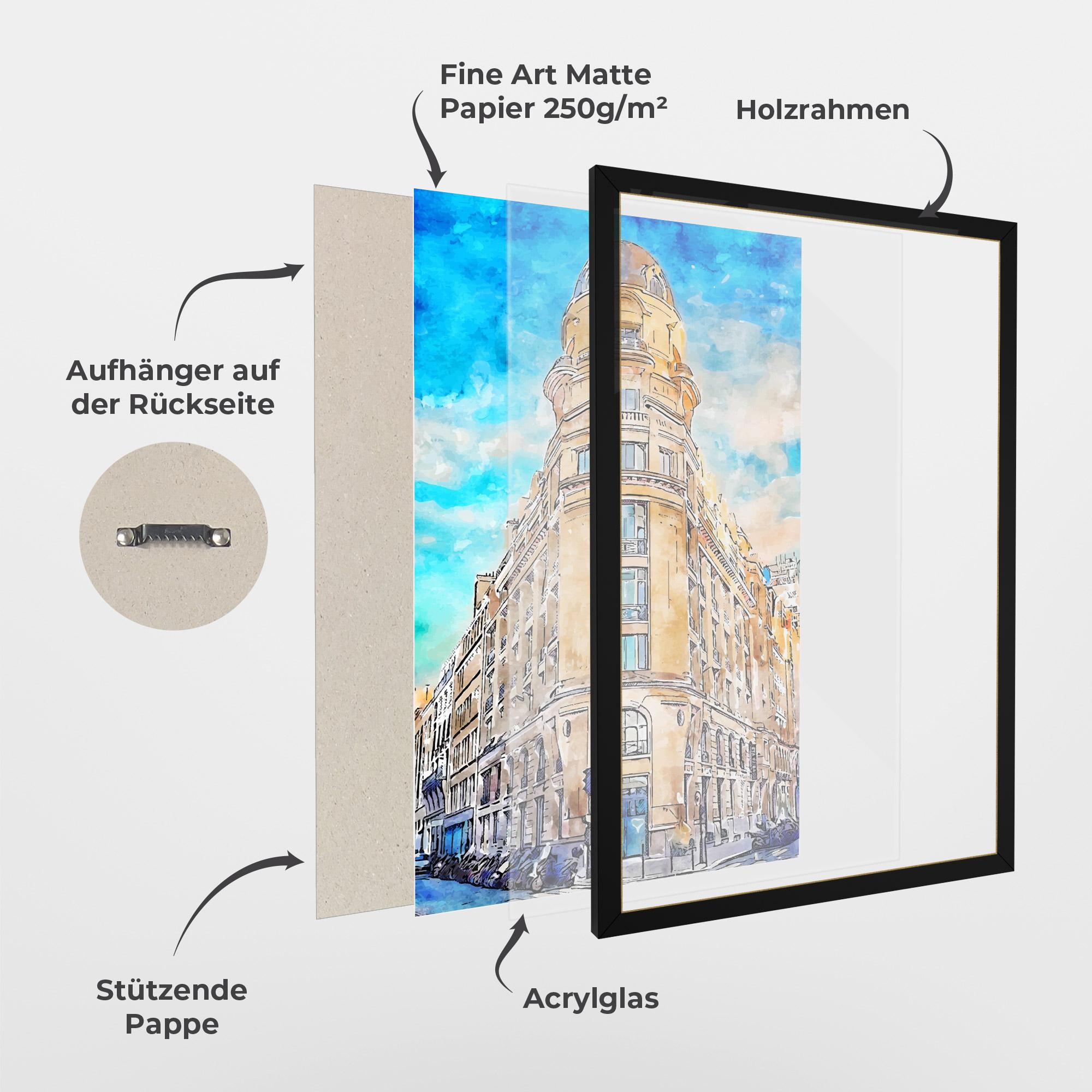 Gerahmte Poster Paris Painting mockup 1